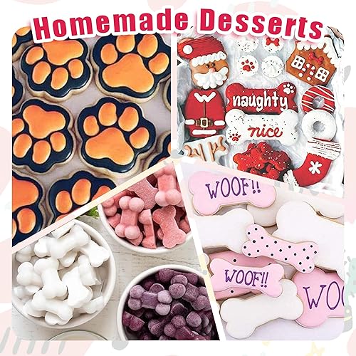 Vista 6 de Moldes de silicona para patas y huesos de cachorro, moldes para hornear, moldes de chocolate, molde de silicona para golosinas para perros, paquete