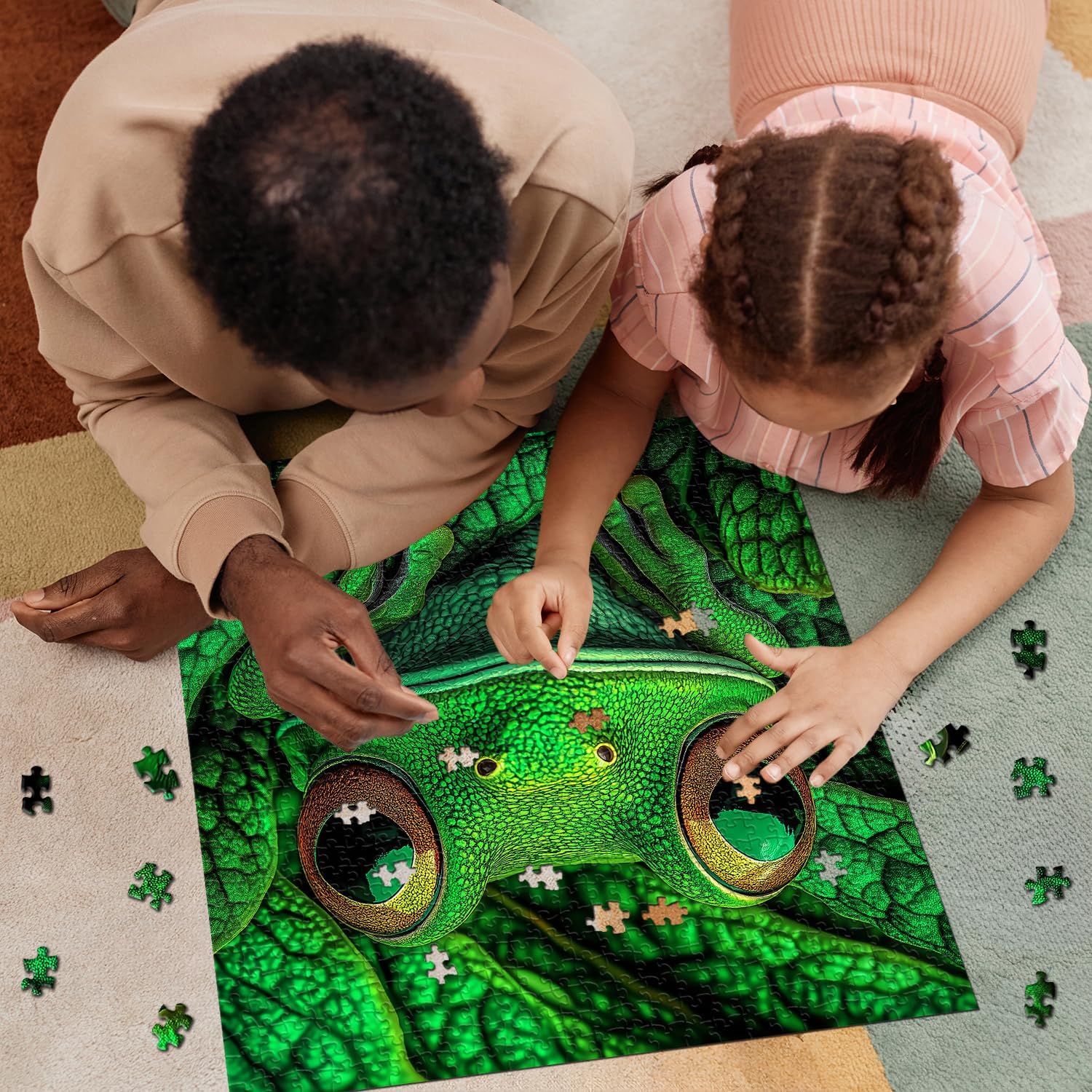 Frog Puzzles for Adults 1000 Pieces, Nature Wild Animal Jigsaw Puzzles, Challenging Forest Puzzle as Wall Decor