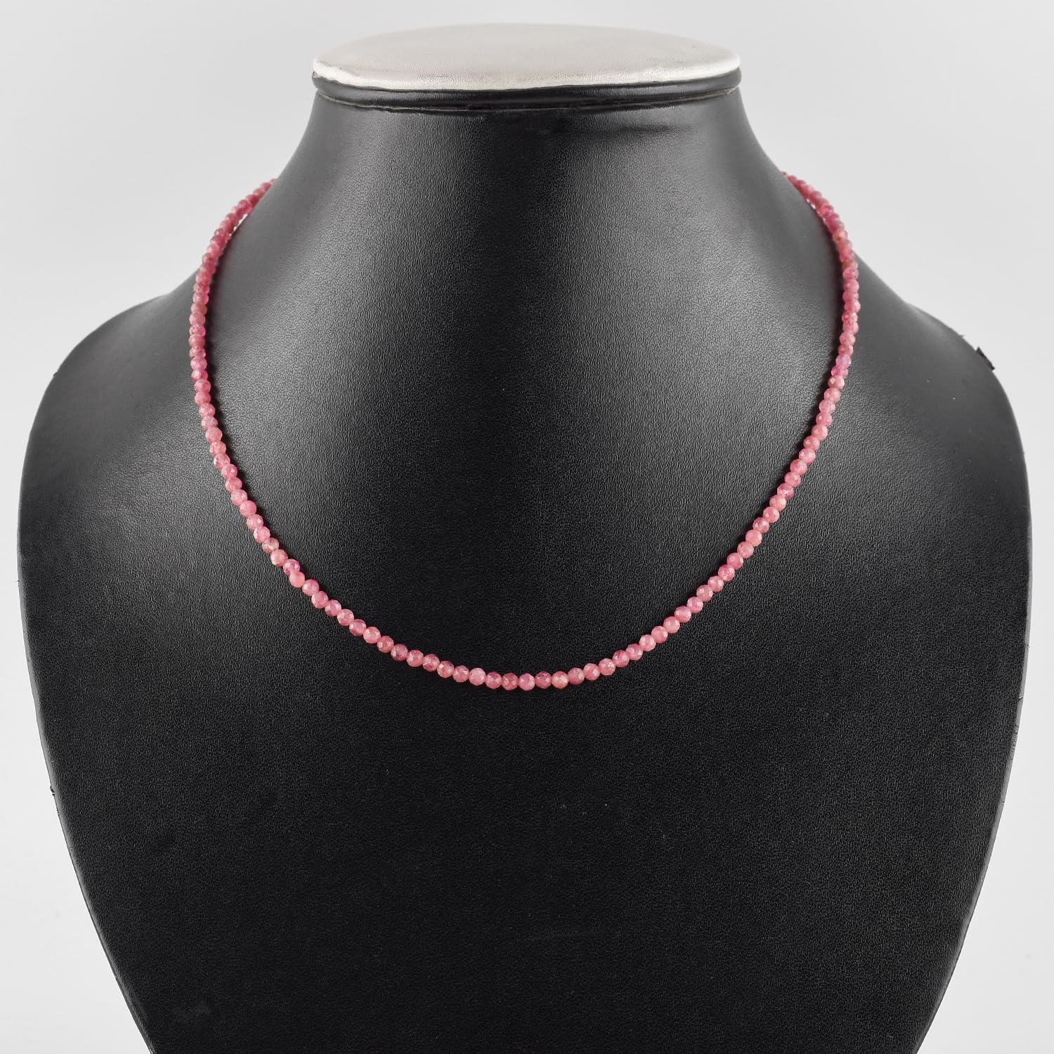 YANARA Natural Choker Necklace For Women Gemstone Full Micro Beads Dainty Jewelry for her, Birthstone, Energy Healing Crystals, Silver Plated Chain 18 inch - Image 2