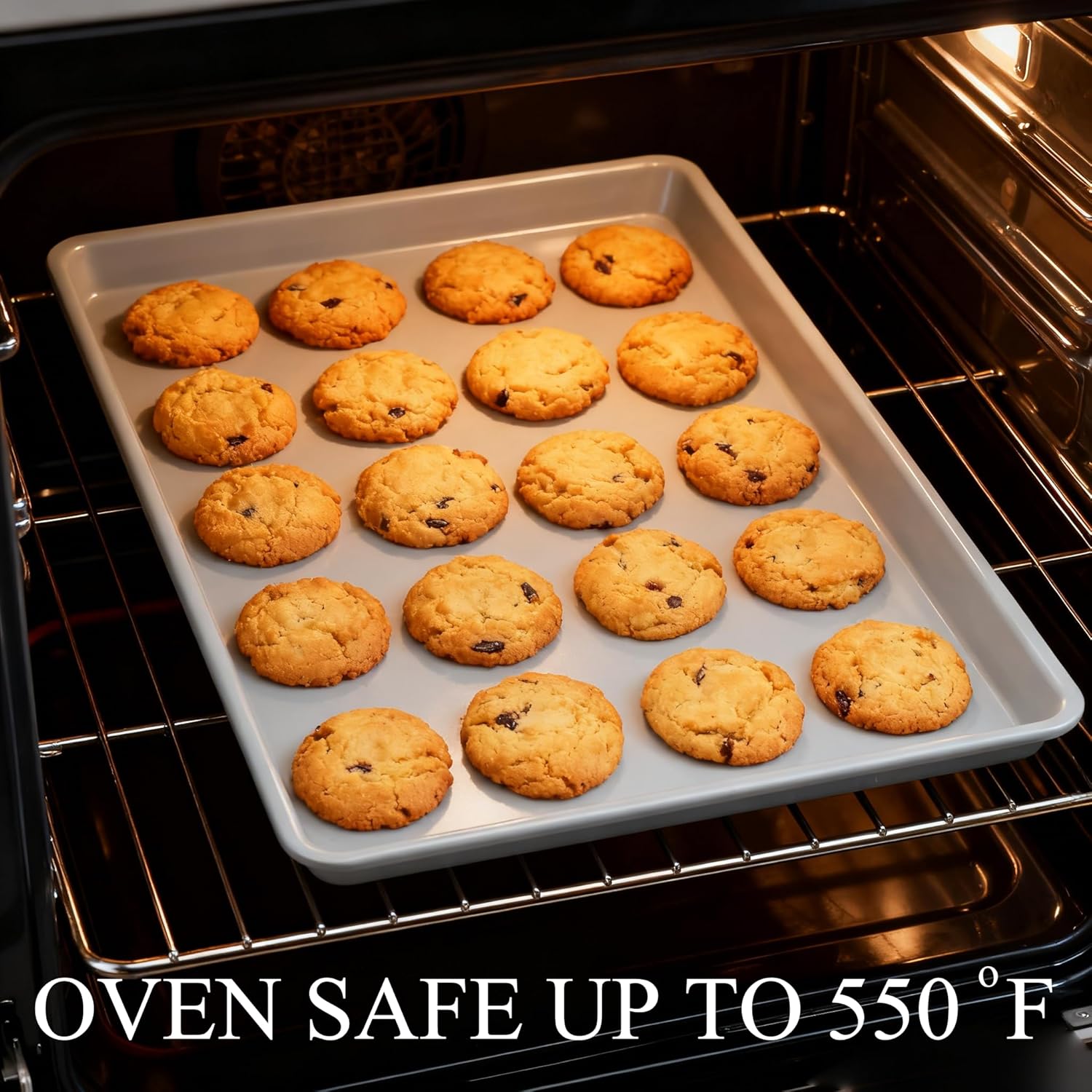 Cookie Sheets for Baking 18x13", Half Ceramic Baking Sheet, Non-Stick & Non-Toxic Ceramic Coating, 2.2mm Thick Aluminum Oven Trays for Cooking, PTFE & PFOA Free