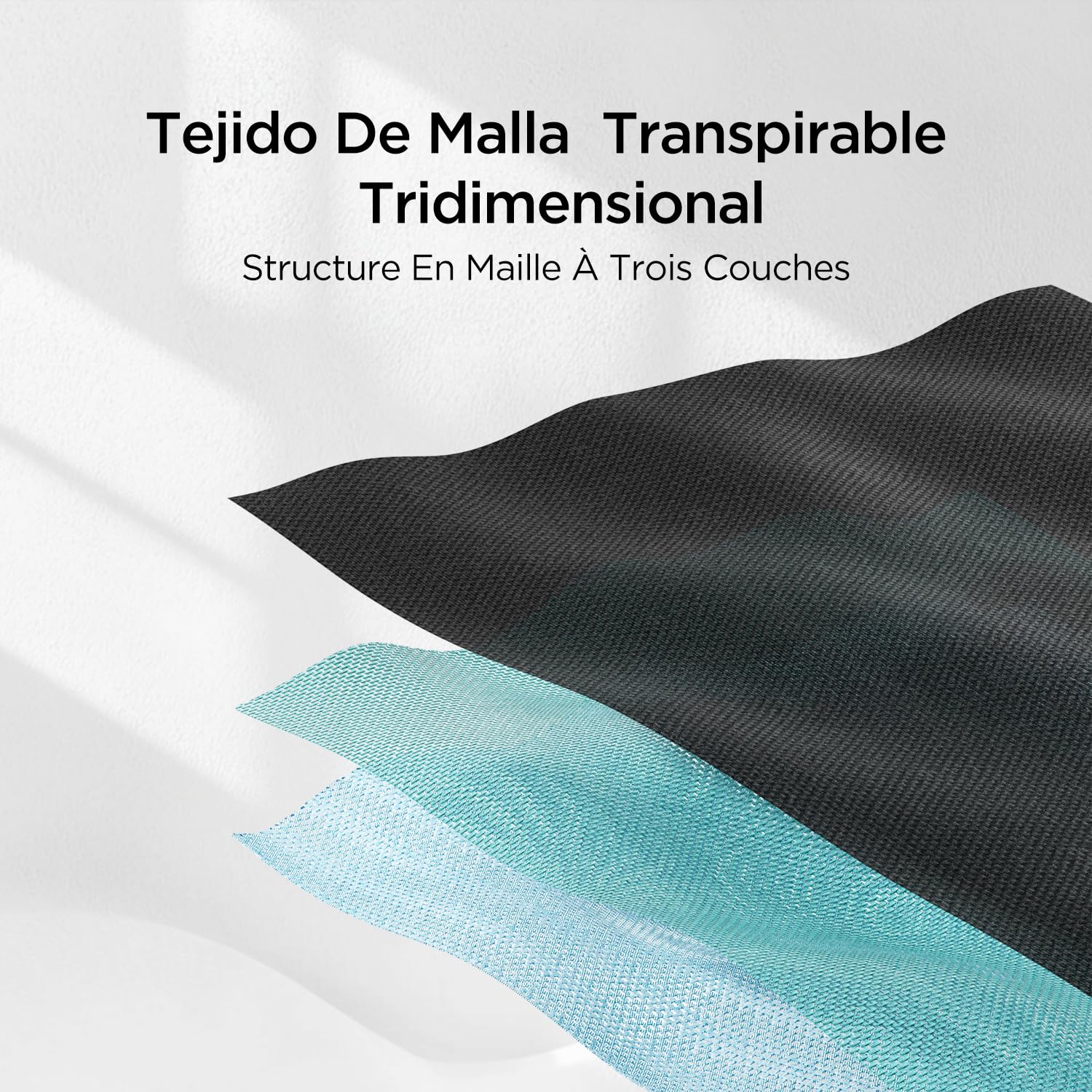 Hbada P3 Silla Ergonomica Escritorio, Silla Oficina Soporte Lumbar, Silla de Ordenador reclinable de ángulo Grande, Respaldo de Malla elástica, Negra