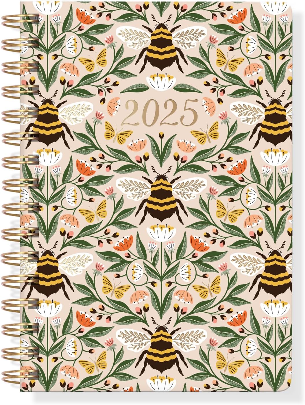 FringeStudio 17 Month Planner (Aug 2024- Dec. 2025), BEE", Paper Cover, 5.75" X 8.25", with Stickers & Interior Pocket, 236 Pages, Juliana Tipton Collection (113PA002FSC)