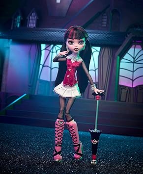 Monster High Draculaura Reproduction Doll Wearing Original Fashion & Shoes with Pet, Display Stand & Accessories, 10-5-inch Collectible Toy