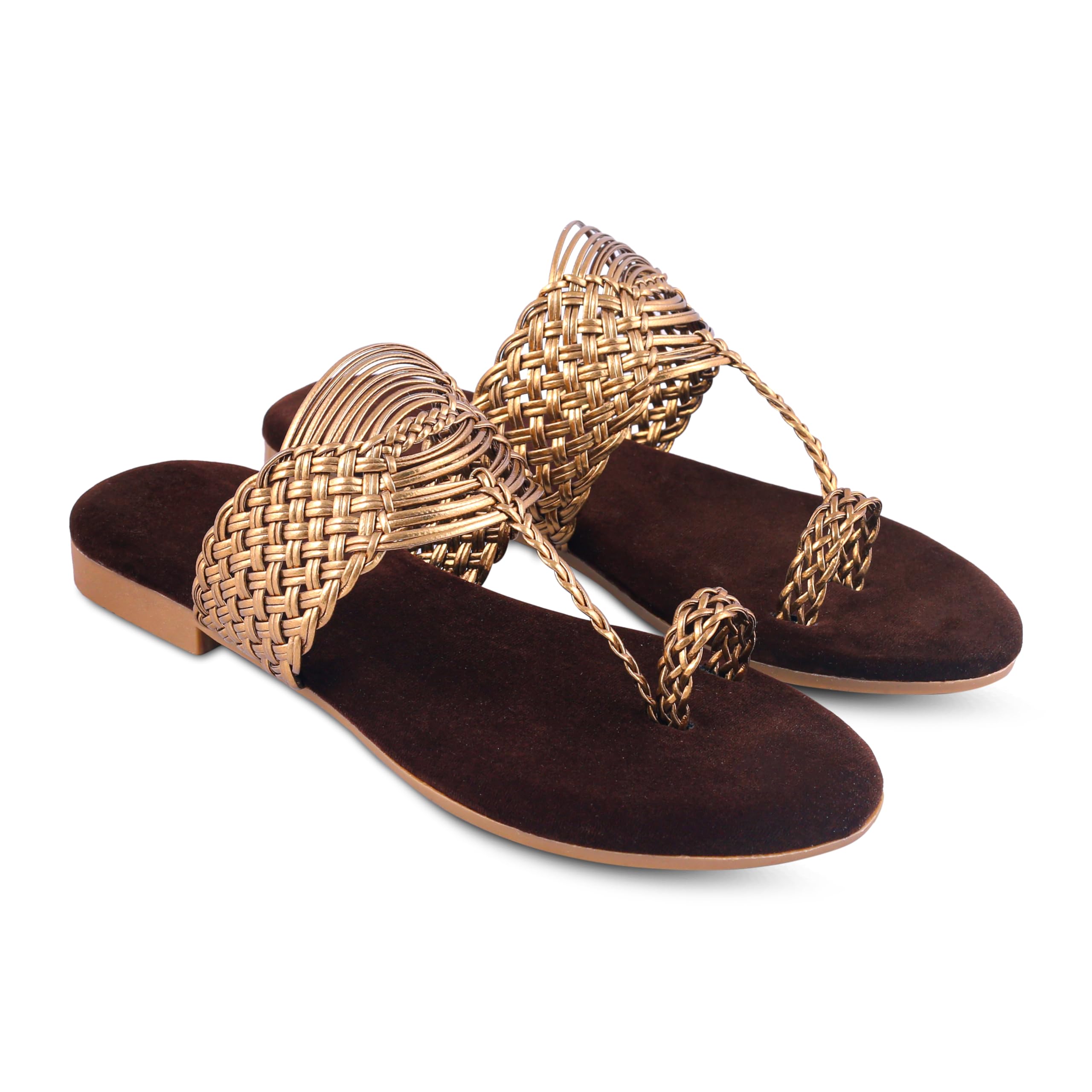 Women’s Kolhapuri Flats – Handwoven Bunai Sandals with Toe Loop | Ethnic Slip-On Chappals for Casual Festive-picture-22