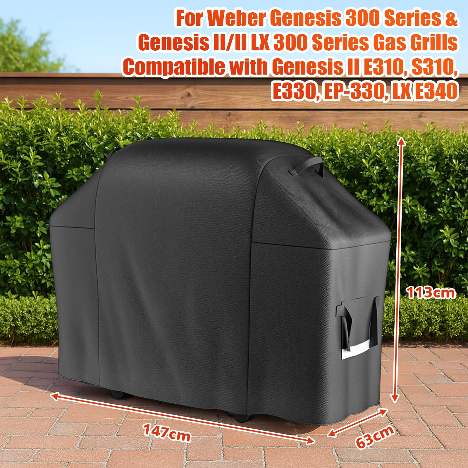 Housse De Barbecue Weber Genesis II 300 - 147cm, étanche Et Résistante - Protection Toute L'année