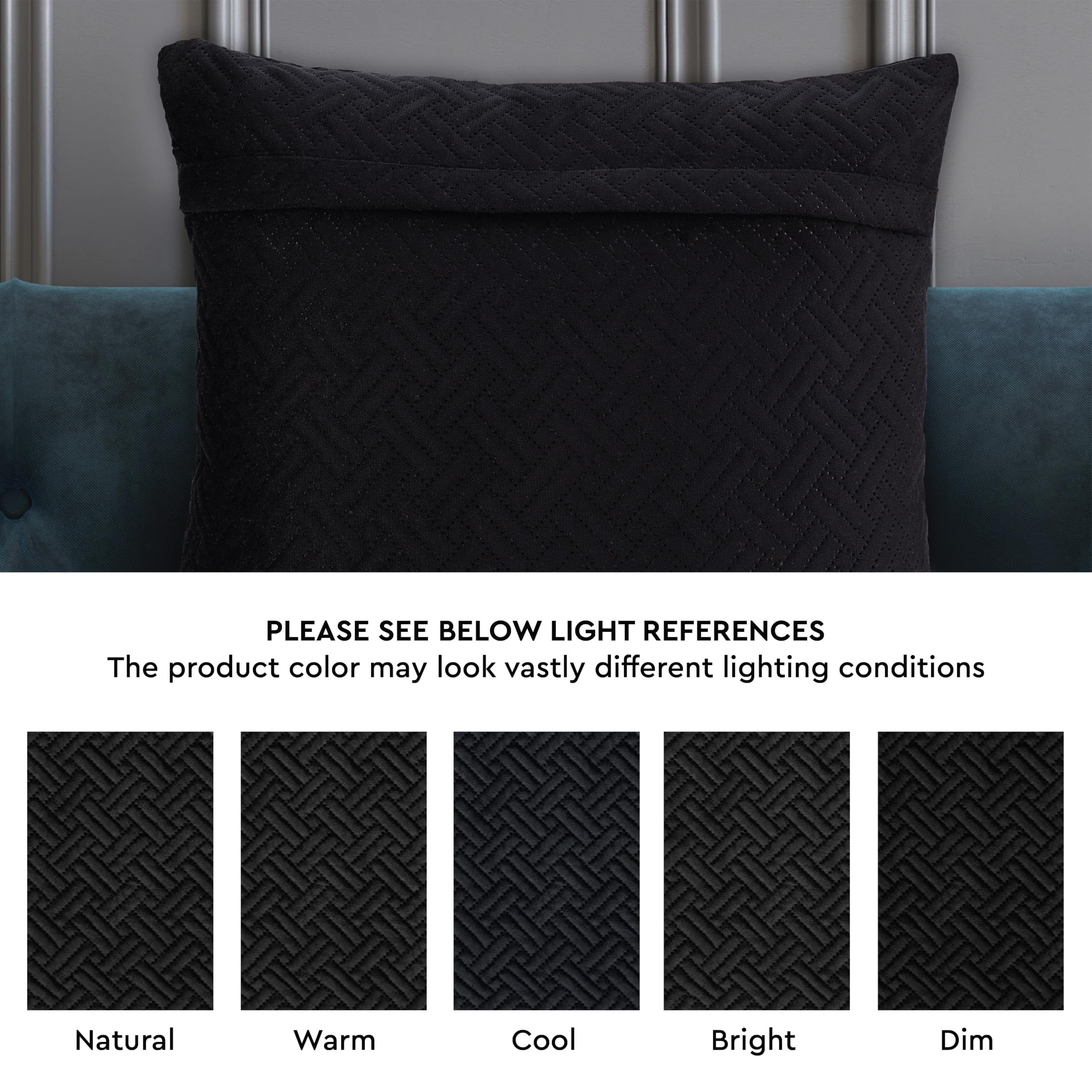 Encasa XO Cushion Covers 40x40 cm Set of 2, Black, 40 x 40 cm (Pack of 2) - Image 3