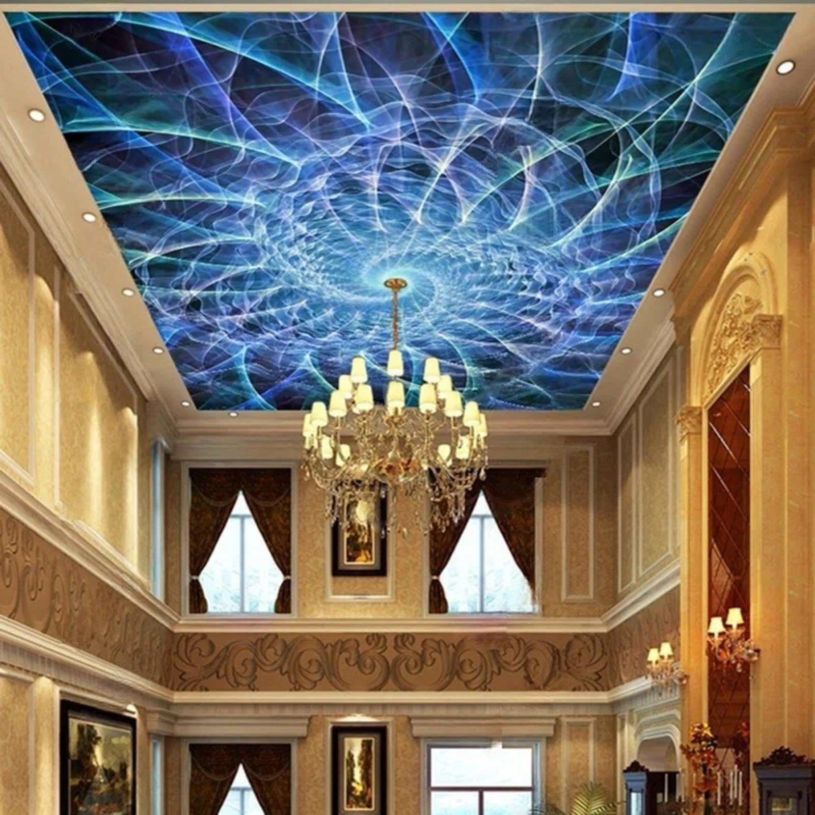 Papier peint autocollant 3D PVC géométrique déco plafond art mural abstrait
