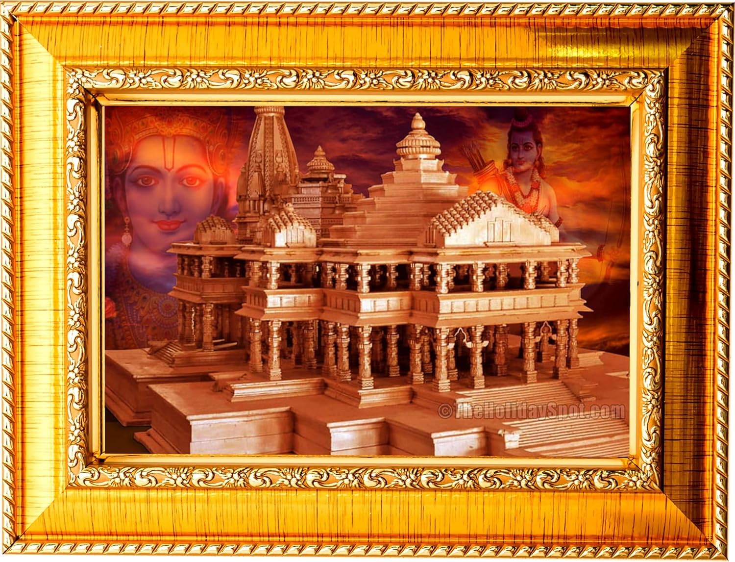 Cadre photo RAM Janambhoomi Ayodhya 20x30 cm idéal pour votre espace de méditation et salon