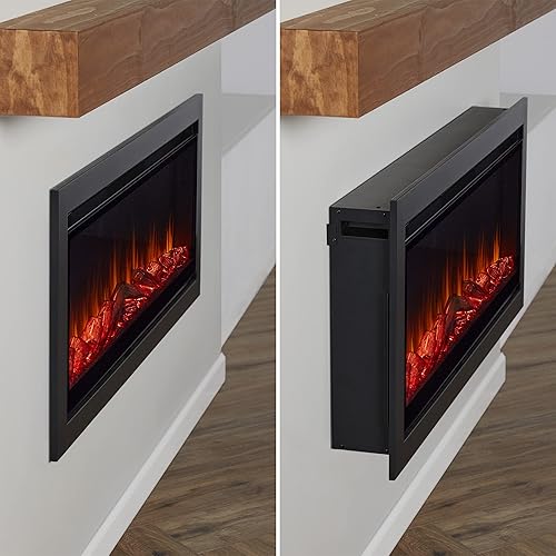 Miniatura 4 de Real Flame Inserto de chimenea eléctrica de 49", negro, (5555)