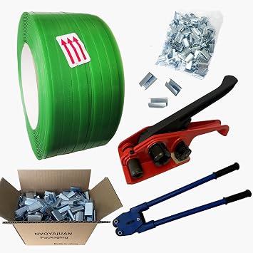 Packaging 5/8" x2000 Polyester PET Strapping Kit,1380 Lbs Heavy Duty Pallet Banding and 500 Open Serrated Seals