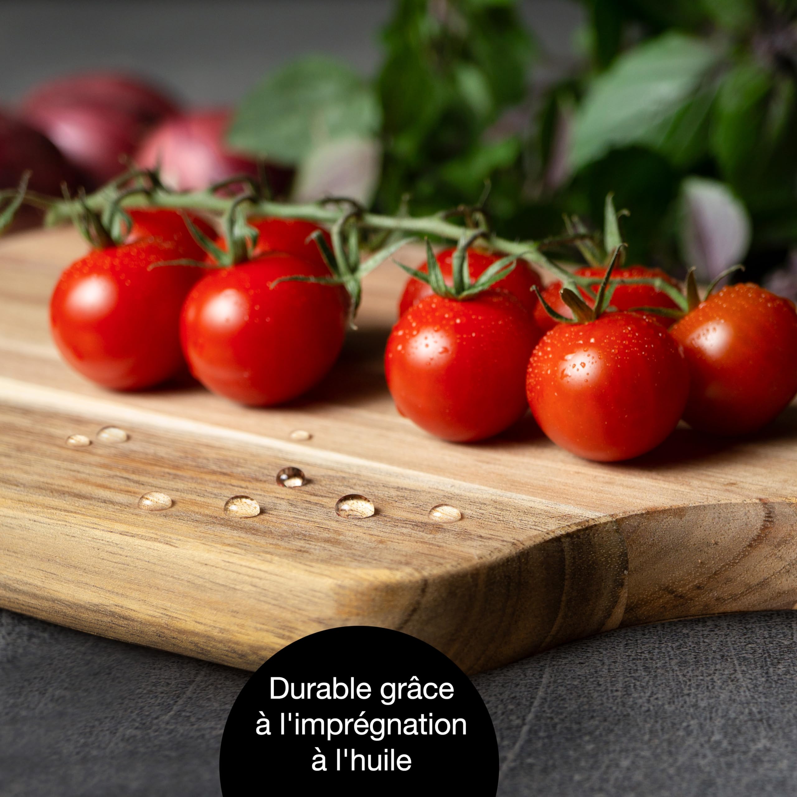 Smokemax® L Planche De Service Dark Bamboo (environ 59x17x2 Cm), Planche à Découper, Planche Design En Bambou Naturel (100 % Huilée à L'huile D'olive Naturelle