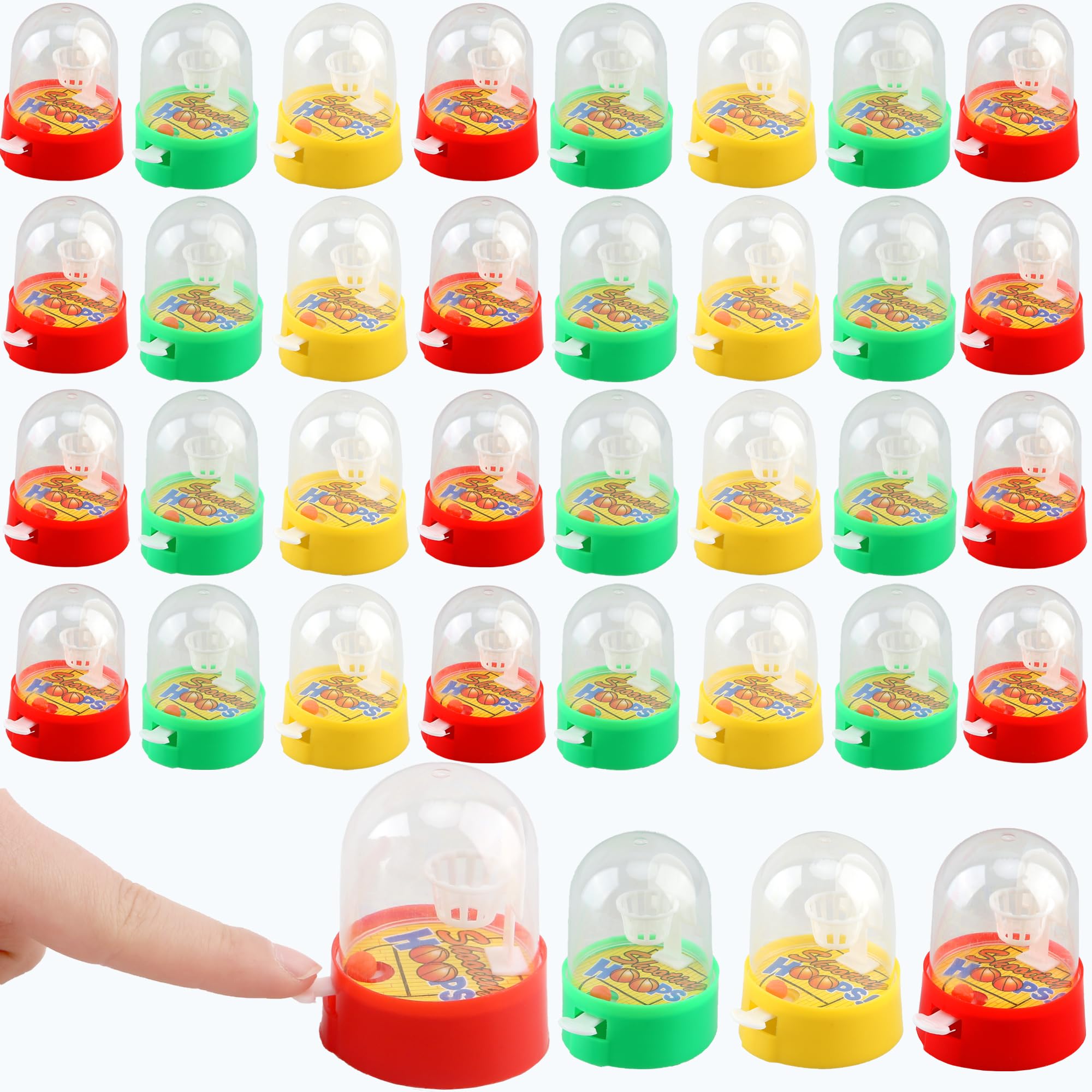 Haconba 36 Pcs Mini Basketball Hoop Finger Game Handheld Finger Basketball Shooting Game for Kids Birthday Sports Party Favors