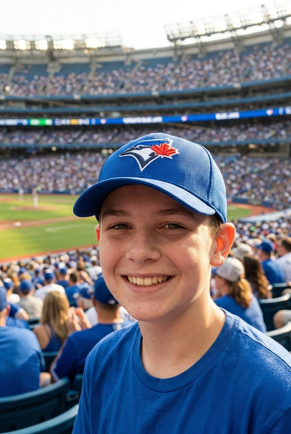 Officially Licensed Toronto Baseball Youth Boys Girls Baseball Hat Classic Primary Home Team Logo MVP Blue/White Adjustable Kids Sports Ball Cap