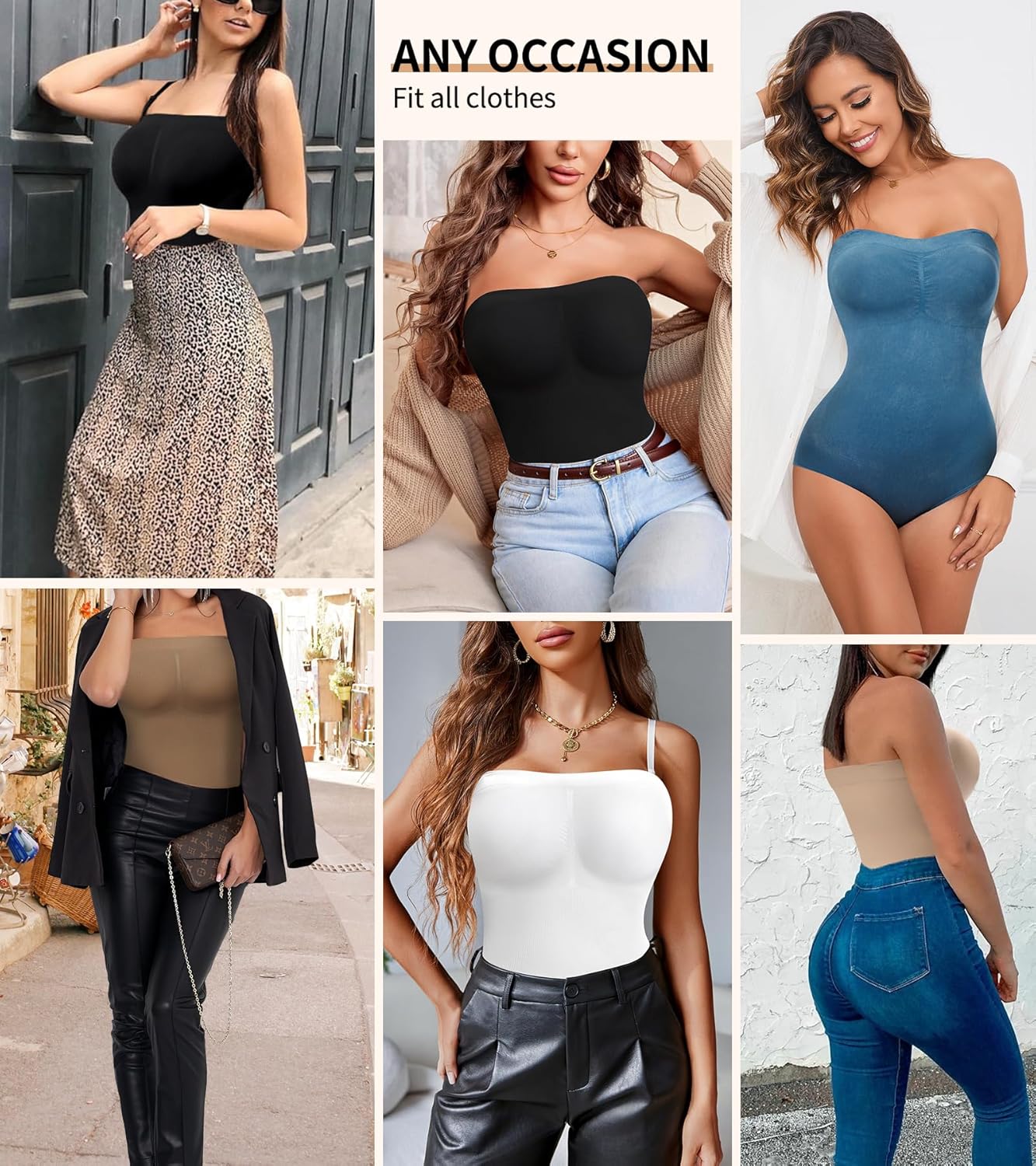 Strapless Shapewear for Women, Tummy Control Triangle Bodysuit, Body Shaper Tank Top - Image 6