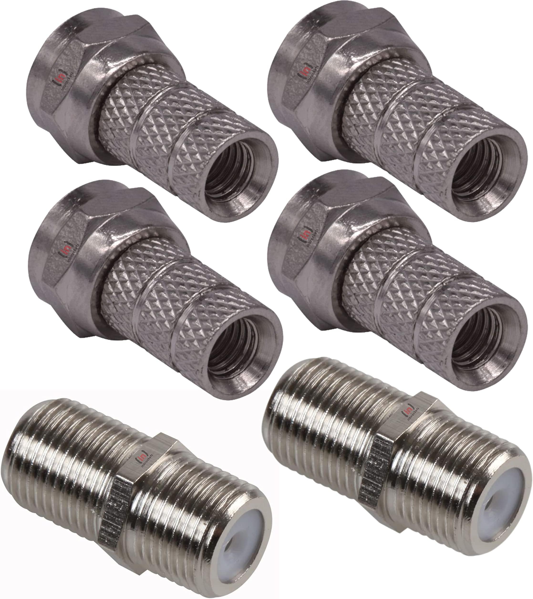 Repair Kit For Sky Cable Q +Hd Twin Coax - 4 F Connector & 2 Joining Barrels for WF65 CT63 HT63 by Inbrackets
