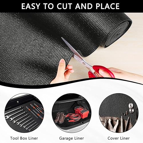 Miniatura 2 de Forro de caja de herramientas de espuma, tapete para cajón de 1/8 pulgada de grosor x 16 pulgadas de ancho x 16 pies de largo, negro, antideslizante