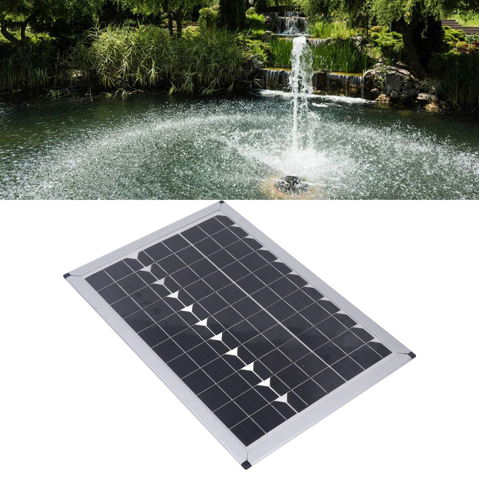 Pompa Sommersibile Solare 20W, Pompa Fontana Giardino con Pannello Solare, 12V 5m Altezza Sollevamento, per Fontane Giardino Stagno Irrigazione