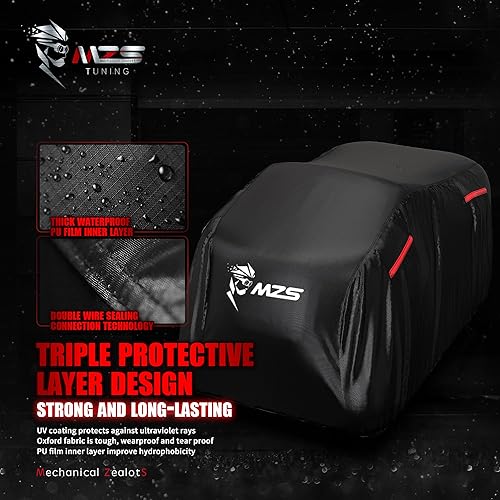 Miniatura 3 de MZS - Cubierta ATV para Todo Clima y Estación, Almacenamiento al Aire Libre, Protección Impermeable, Accesorios, se ajusta hasta 101 pulgadas,