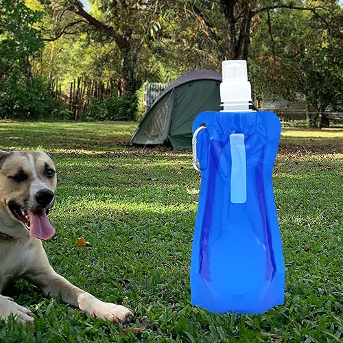 Miniatura 6 de 10 botellas de agua plegables reutilizables con clip de mosquetón y embudo plegable, para gimnasio, deportes, equipos, senderismo, camping,