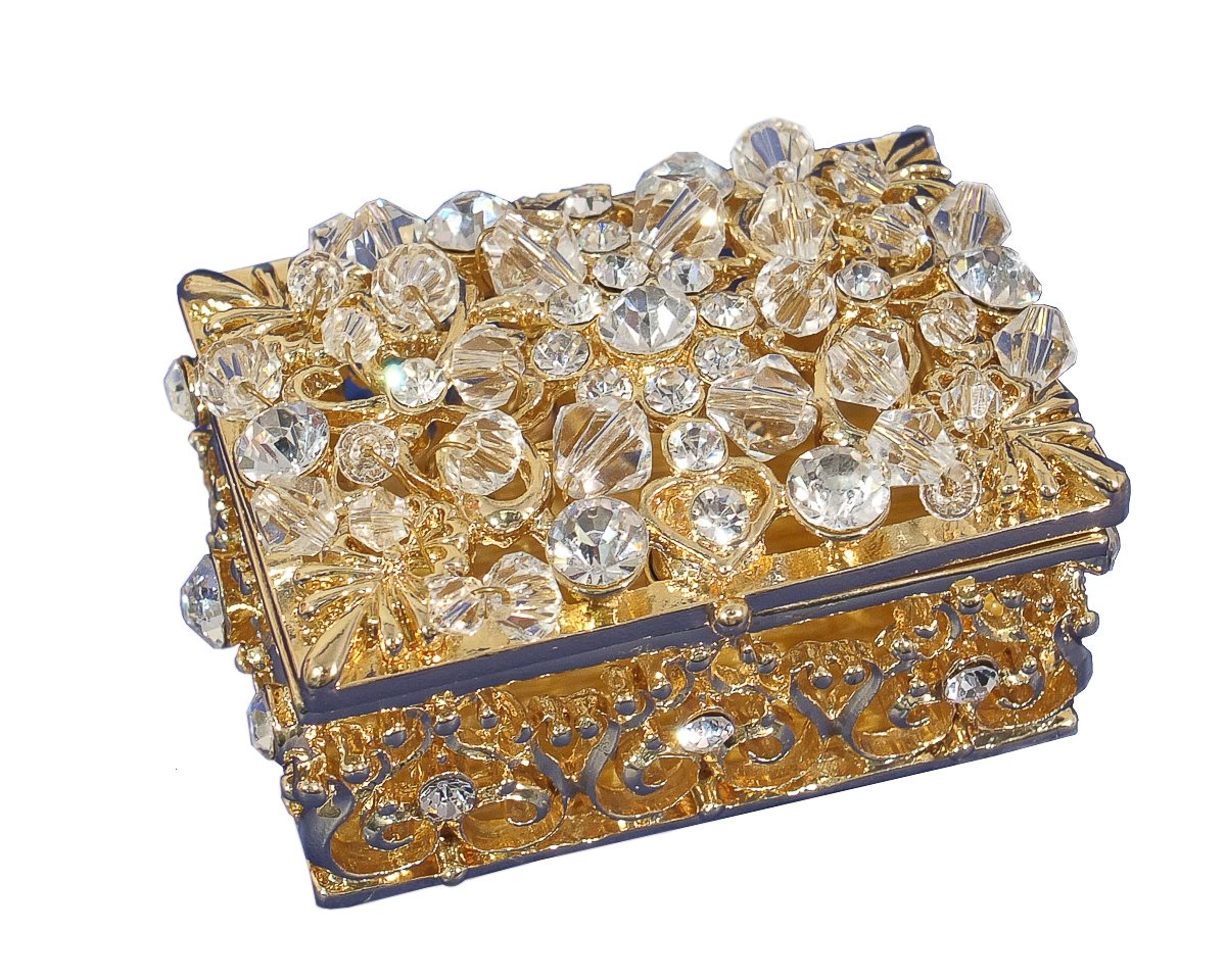 Lassos Boutique 2.5" Gold Wedding Arras Set, Rectangle Gold Arras para Boda with Gold Unity Coins