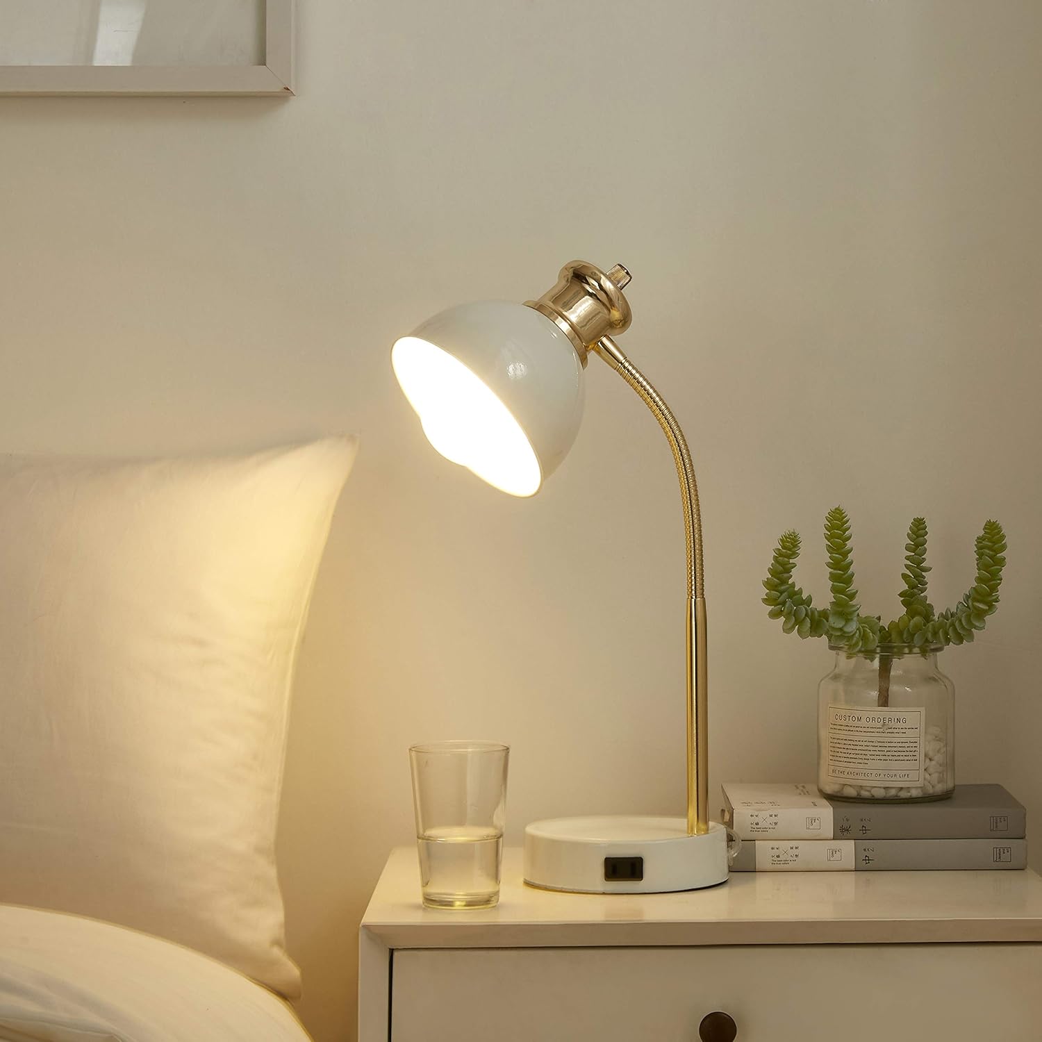 Urban Lifestyle Charging Lamp with Catch-All Base, Gold