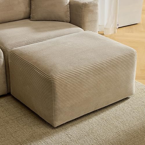 Karl home Otomano modular para sofá seccional, moderno, de pana, cómodo, tapizado, para sala de estar, dormitorio, apartamento, color caqui