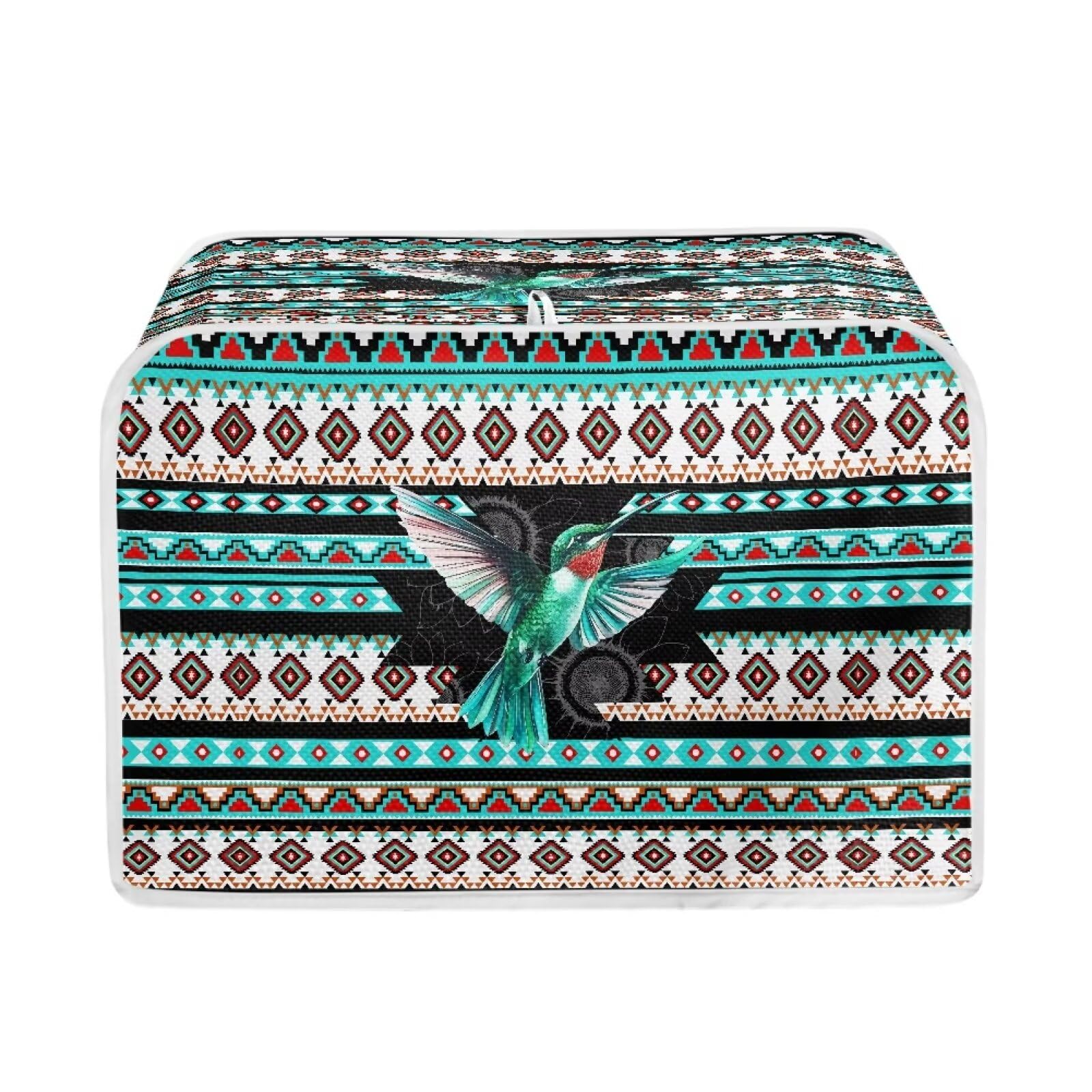 Xoenoiee Aztec Tribe Hummingbird Geometric Print Toaster Cover, Dust Proof Cover for Kitchen Small Appliance Toaster Protector Cover Woman Kitchen Accessories for 2 Slice