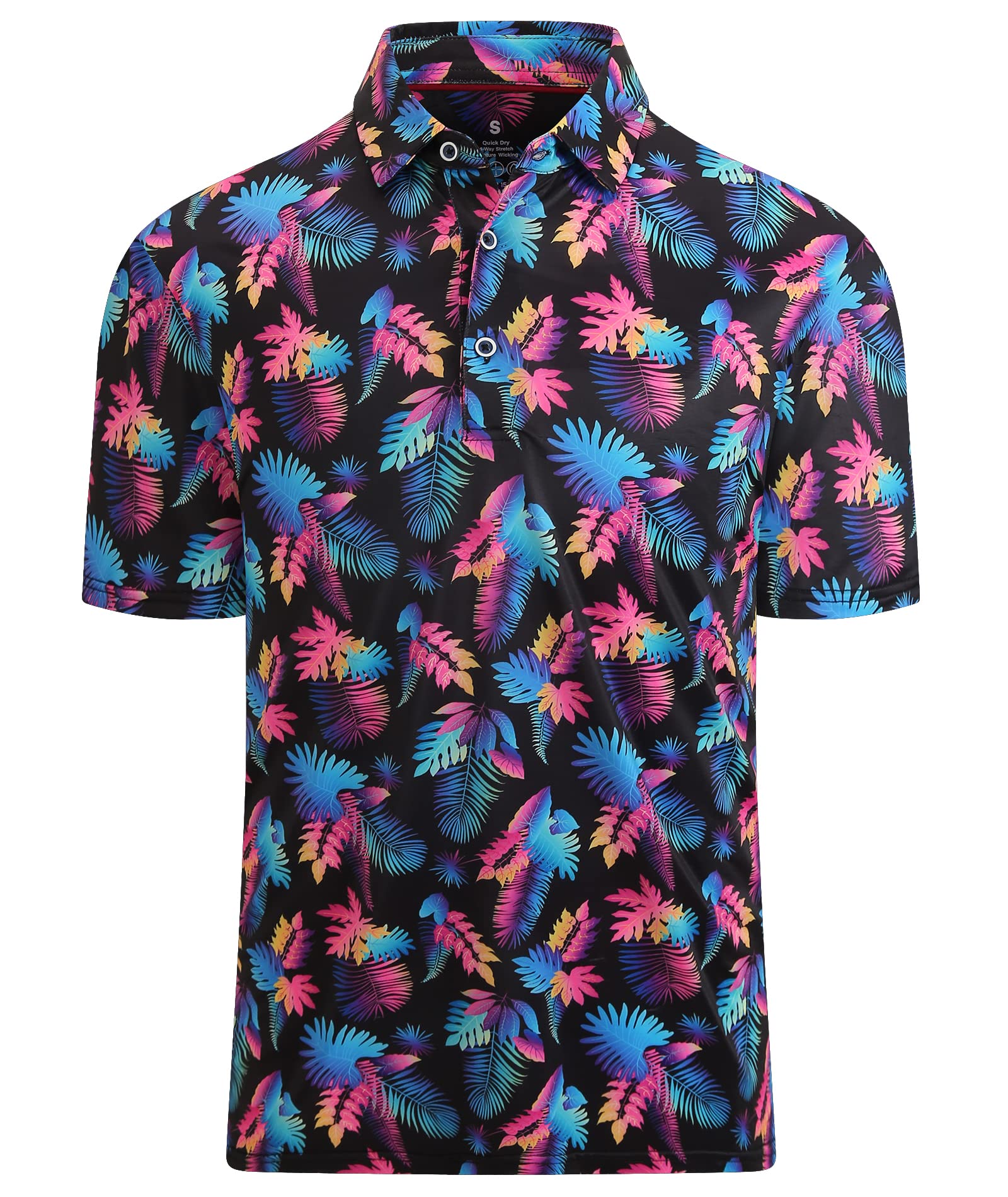 Mens Golf Shirts Short Sleeve Moisture Wicking Dry Fit Performance Athletic Polo Shirt