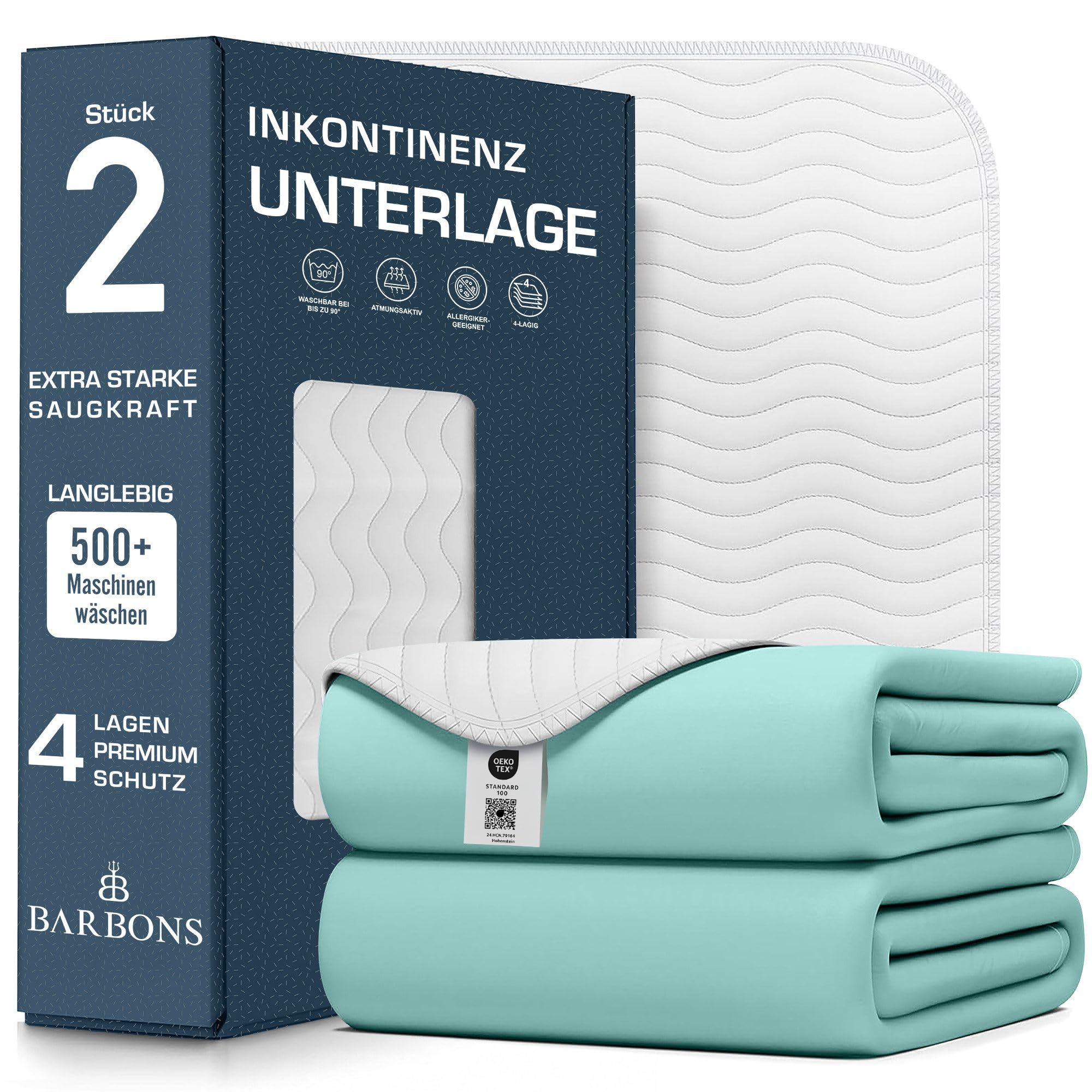Barbons Baby Matratzenschutz - wasserdicht sowie eine inkontinenzauflage für Baby/Kinder, Matratzenschutz, inkontinenzunterlage waschbar