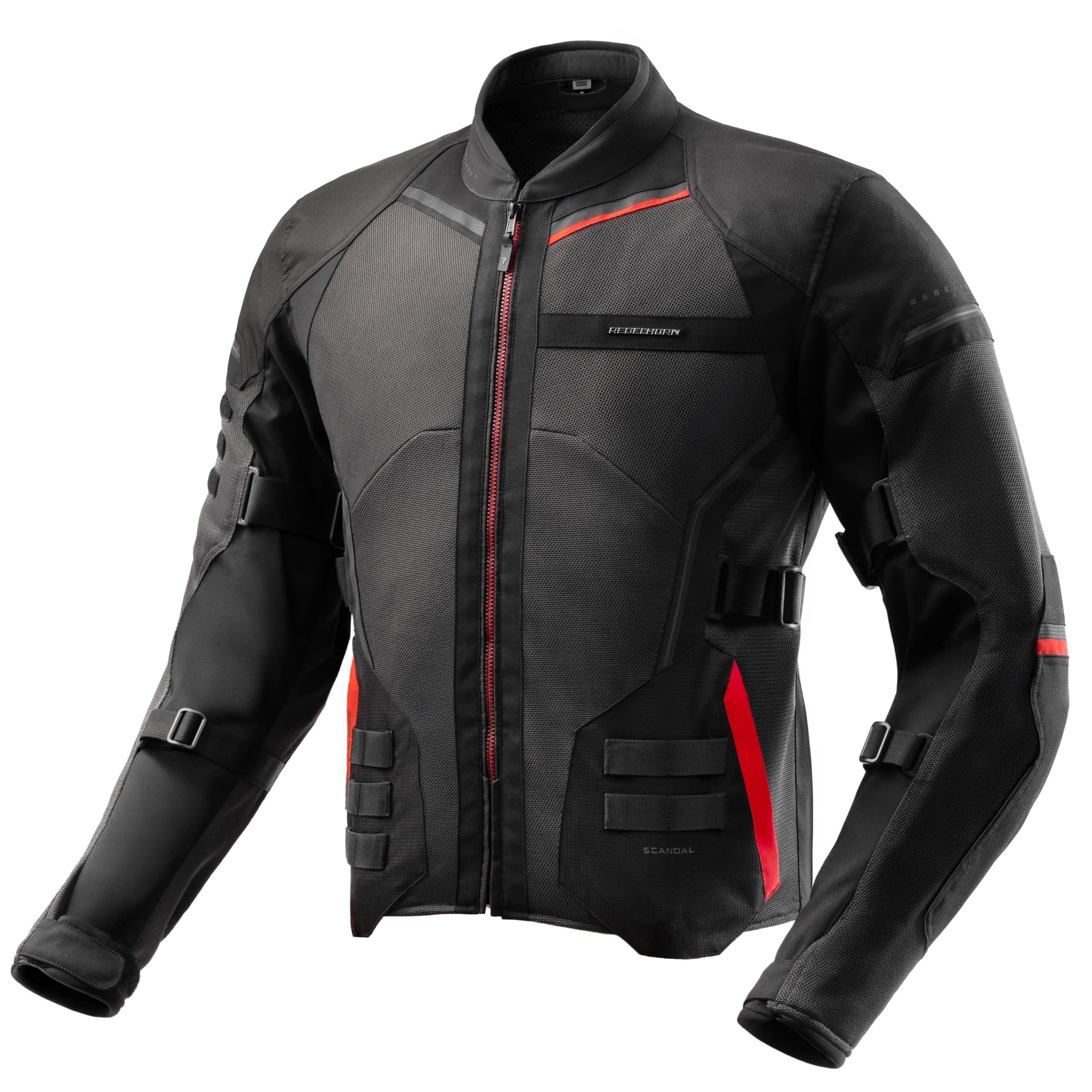 REBELHORN Scandal 3 Chaqueta de Moto Hombre | Textil | Protectores de Codos y Hombros Nivel 2 | Bolsillo para Protector de Espalda | Amplios Paneles de Ventilación de Malla | Tallas hasta 10XL