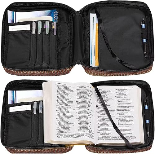 Miniatura 4 de Fundas para la Biblia para mujeres con mariposa morada, bolsa de Biblia de iglesia con asa, funda de Biblia