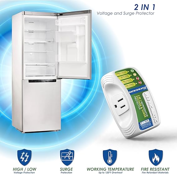 Refrigmatic WS-36300 Electronic Voltage & Surge Protector for Refrigerators Up to 27 cu. ft. Protect Your Refrigerator Against High and Low Voltage, Brownouts and Spikes.
