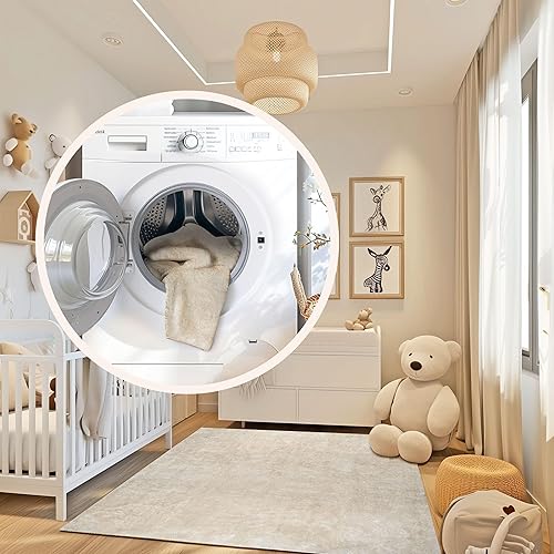 Miniatura 2 de nuLOOM Loni - Alfombra cuadrada lavable a máquina, 6 unidades, para sala de estar, dormitorio, comedor, guardería, color crema