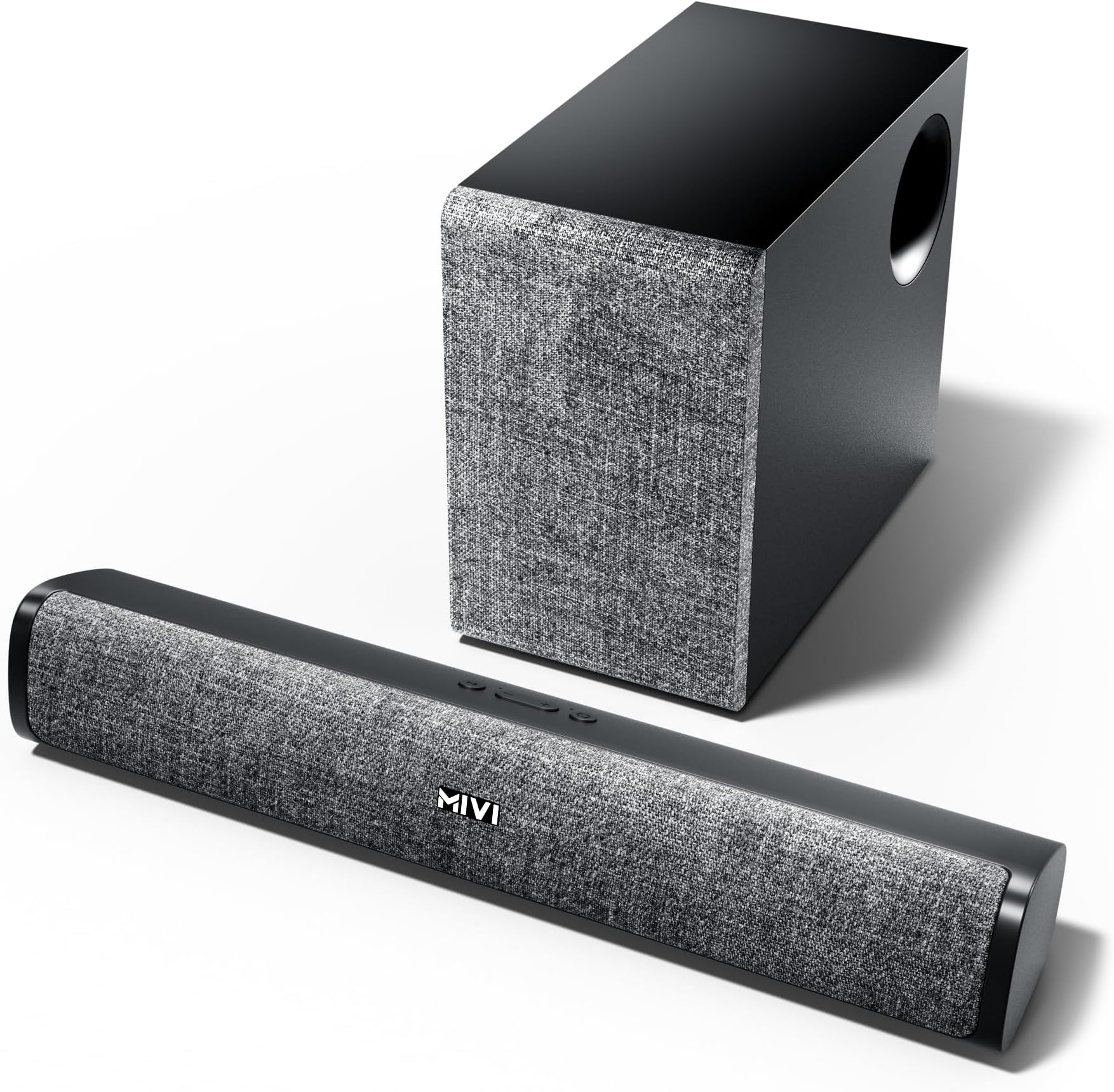 Mivi Fort Q48 Soundbar with subwoofer, 48 Watts, 2.1 Channel with 2 in ...