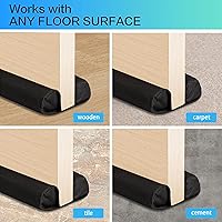 Vista 4 de PUNP Tope de corriente de puerta de 36 pulgadas, protector grande de corrientes de aire para parte inferior de puertas, bloqueador de ruido, se