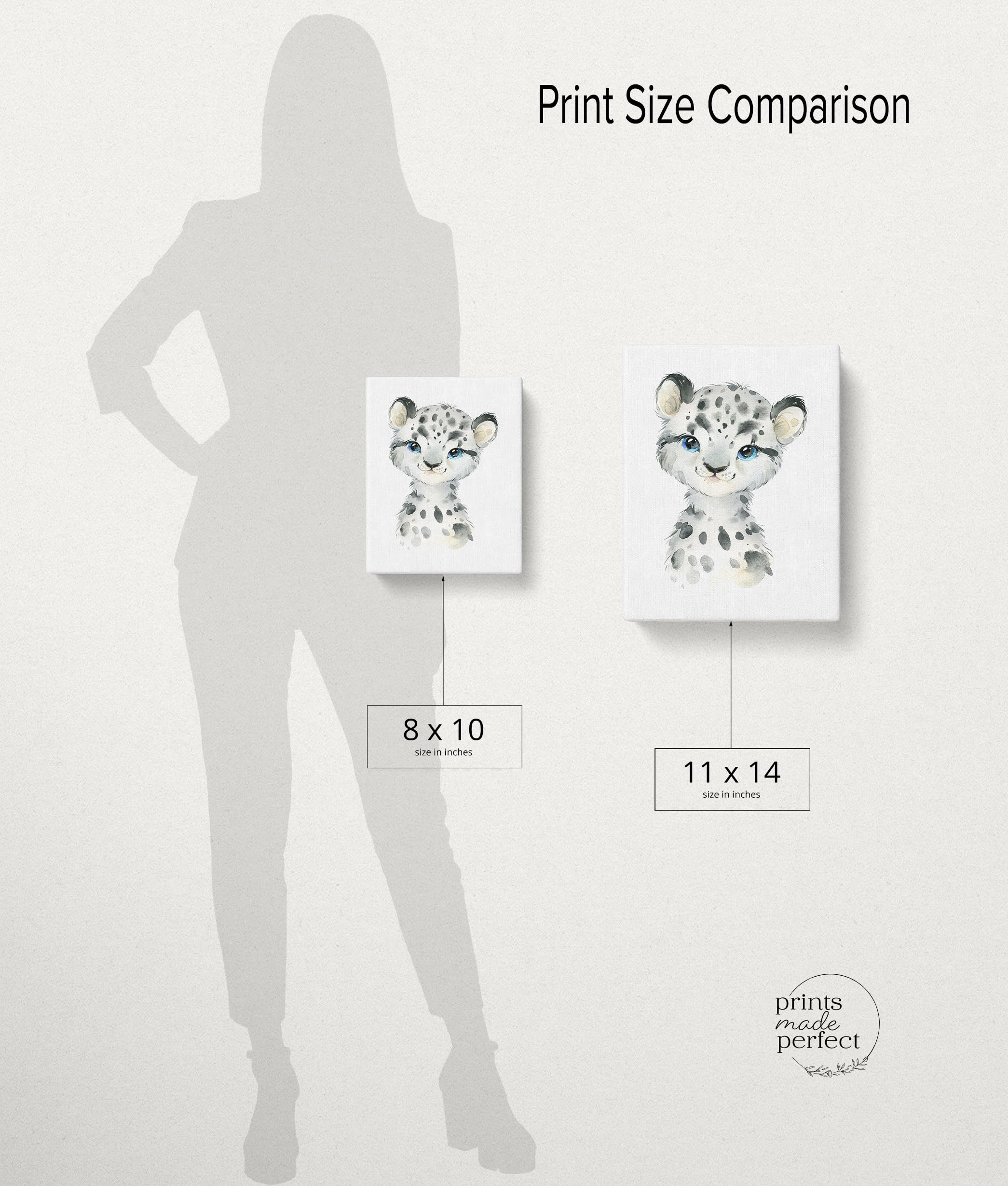 Arctic Baby Animals Wall Art Prints - Nursery Decor - Snow Theme Toddler Bedroom Decor - Set of 6-8x10 - Unframed - Watercolor