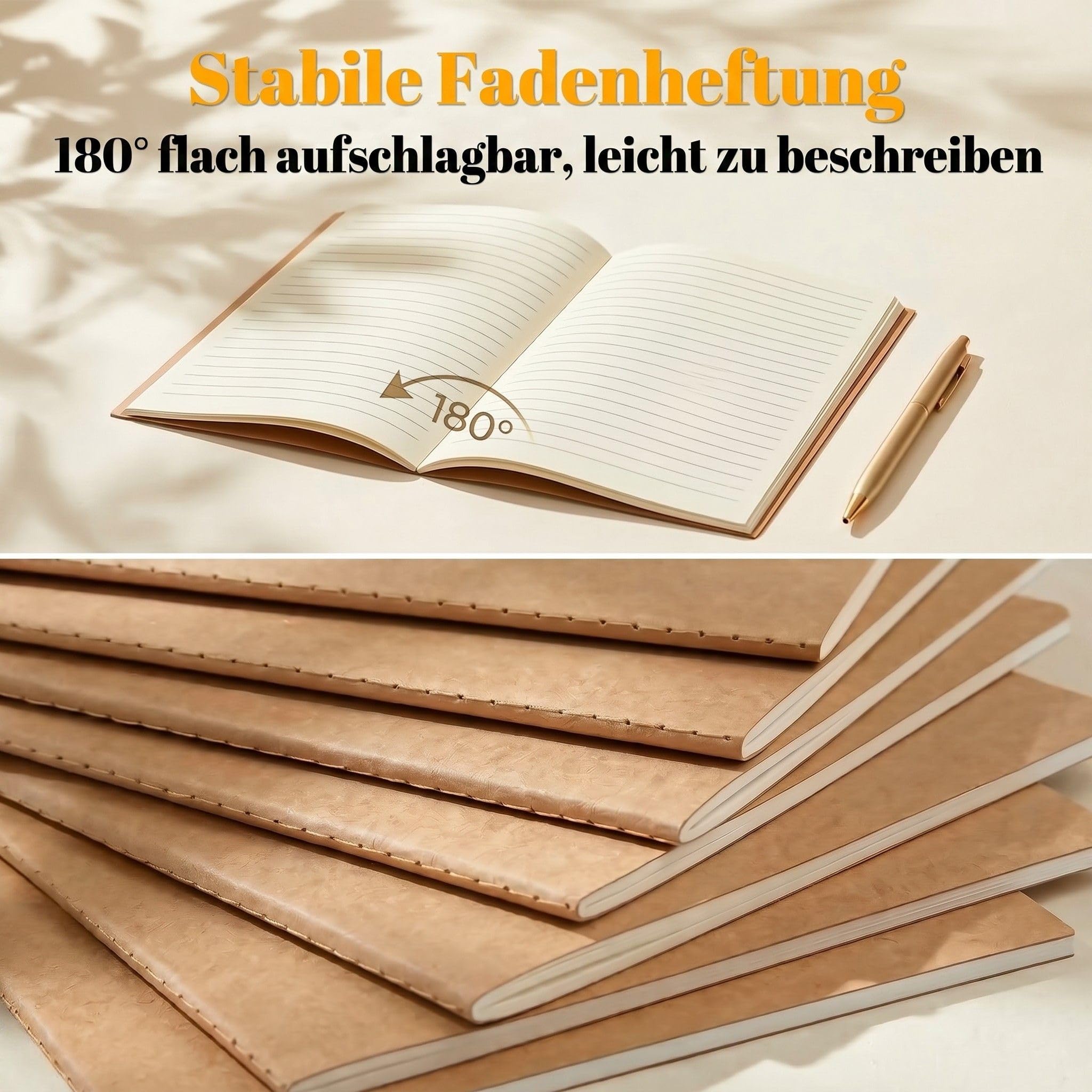 VEESUN Notizbuch A5 Liniert 50er Set Notizheft 30 Blatt Notizblock