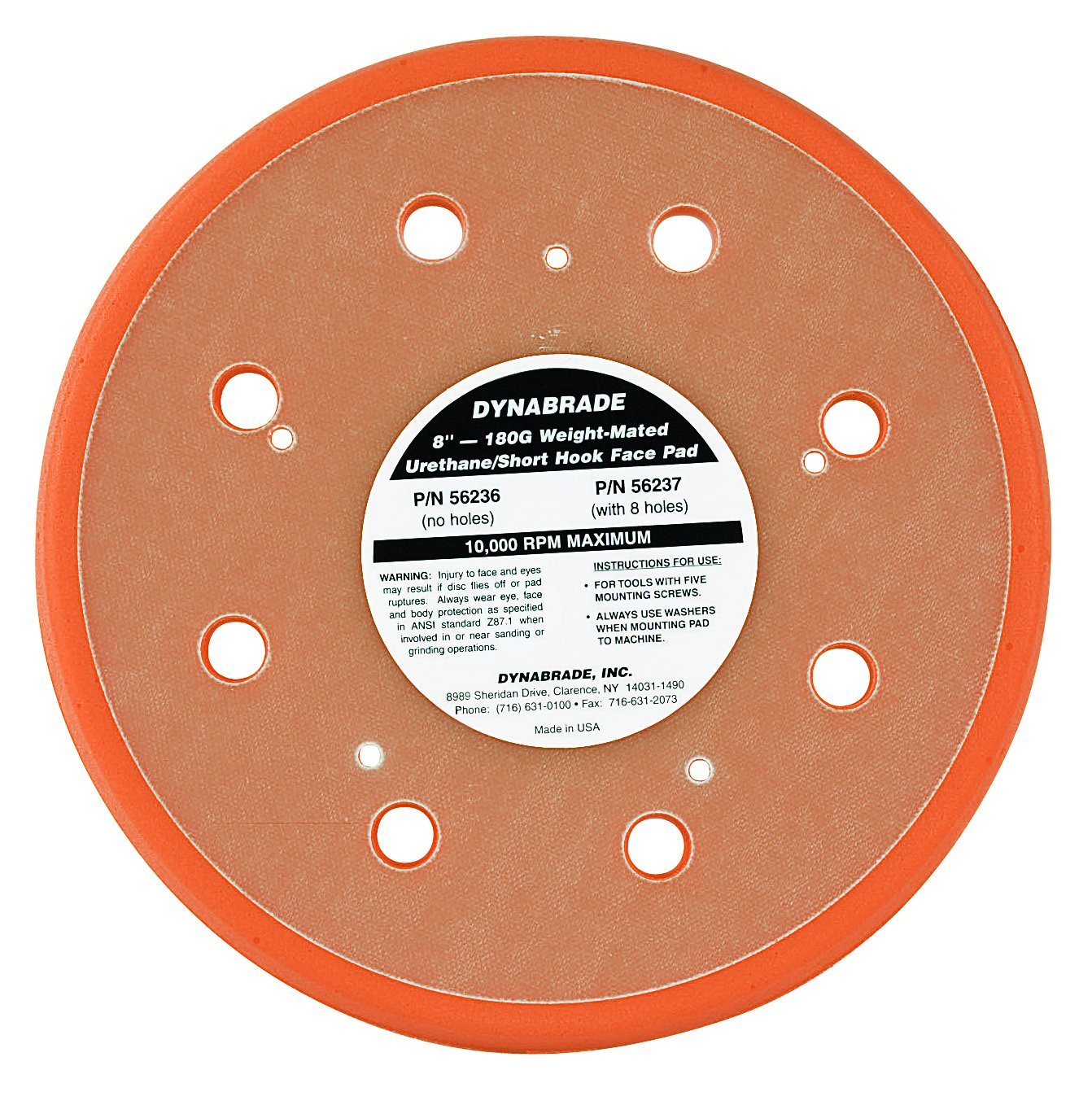 Dynabrade 56237 Vacuum Disc Pad, 8-Inch Diameter