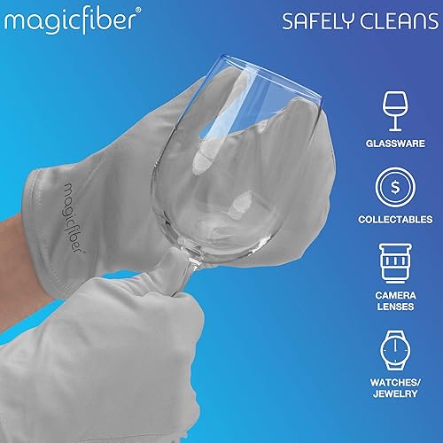 Miniatura 3 de MagicFiber Guantes de microfibra  Fácil de limpiar y pulir joyas, cristal, copa de vino, pantallas, plata, cubiertos, gafas, limpiador de