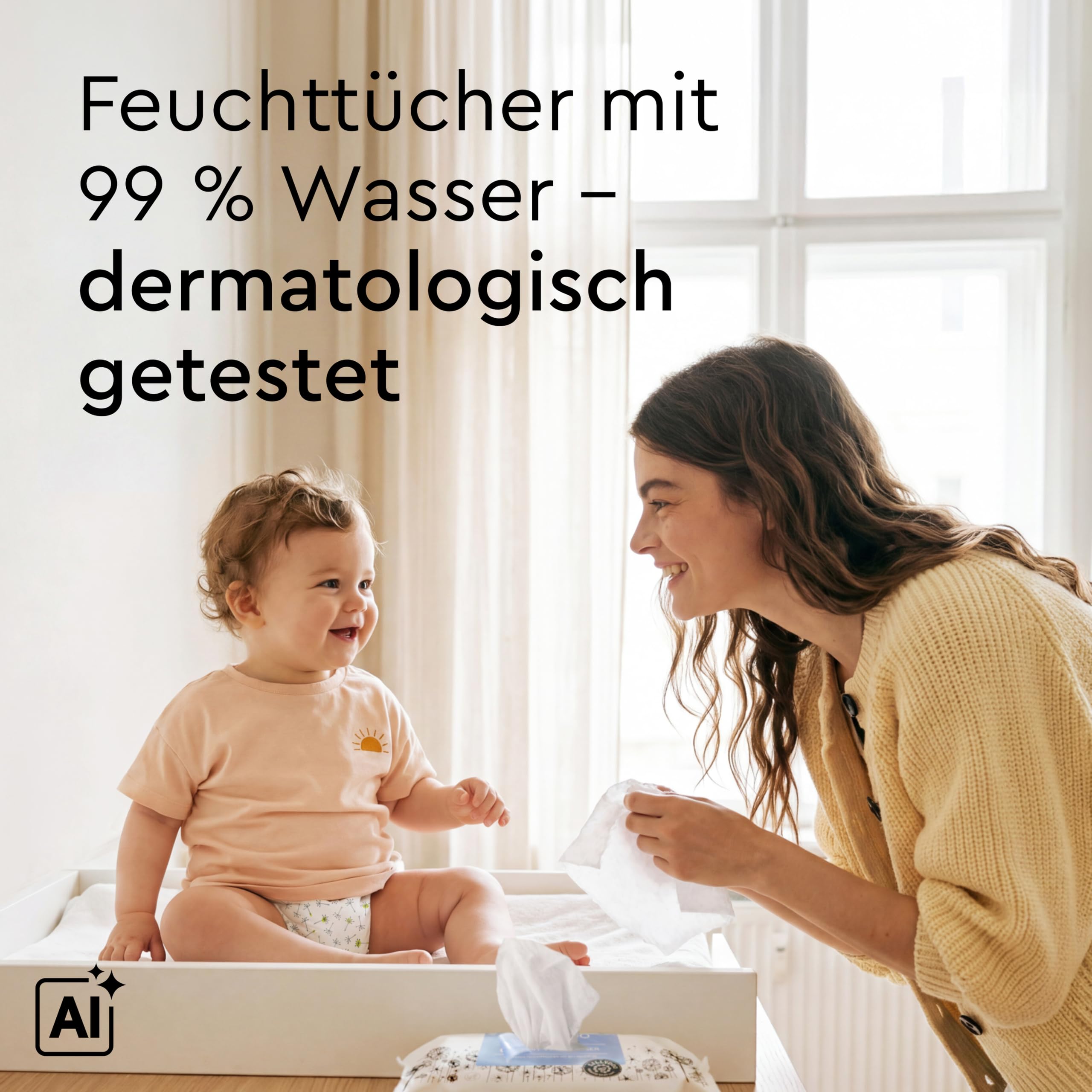 LILLYDOO Baby Feuchttücher mit 99% Wasser, 600 Stück (10 x 60), 100% plastikfreies Tuch, ohne Parfüme & mild wie Watte und Wasser