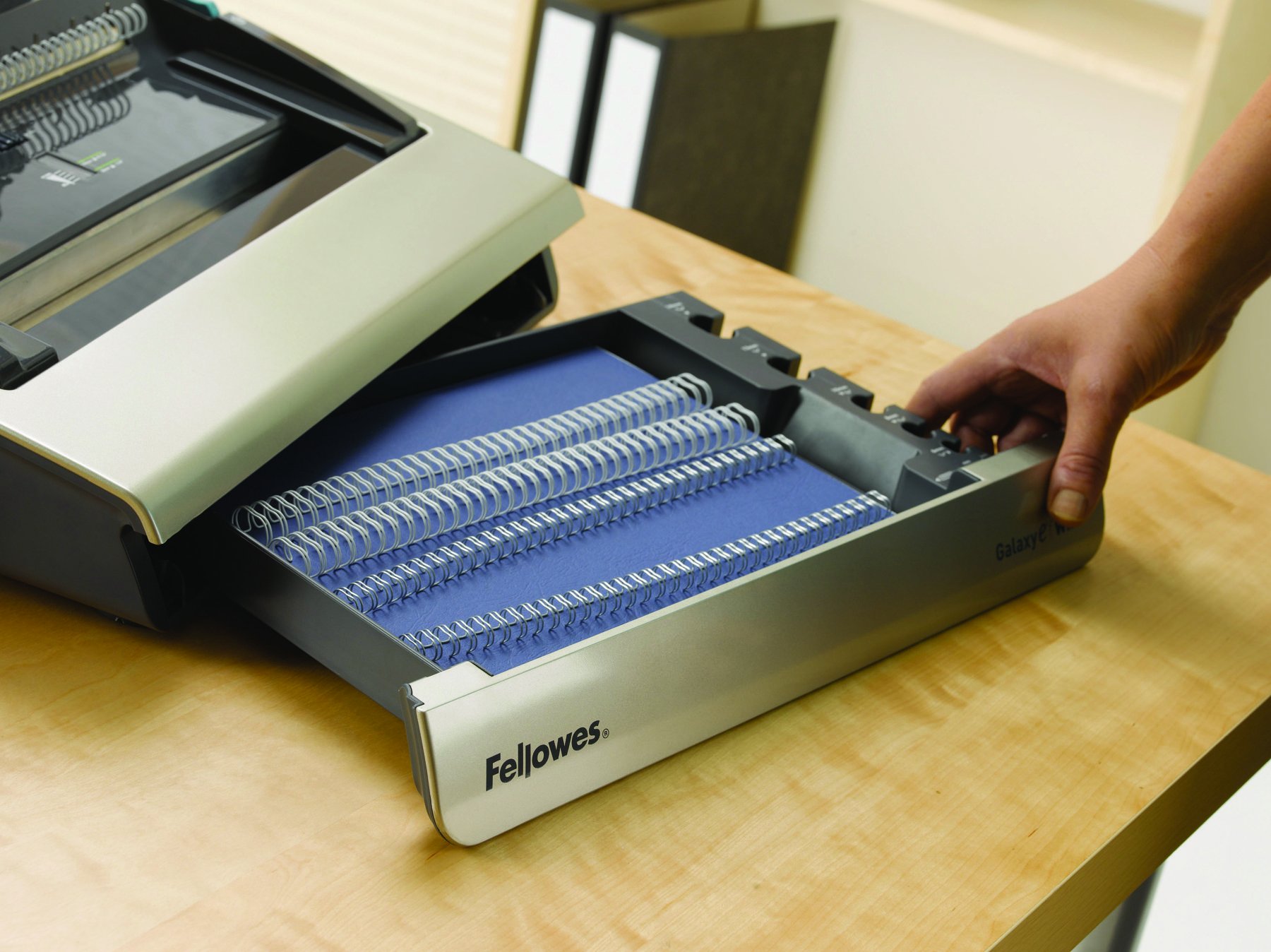 Fellowes Galaxy-E Wire Perforelieur électrique avec anneaux métal Gris clair Gris anthracite