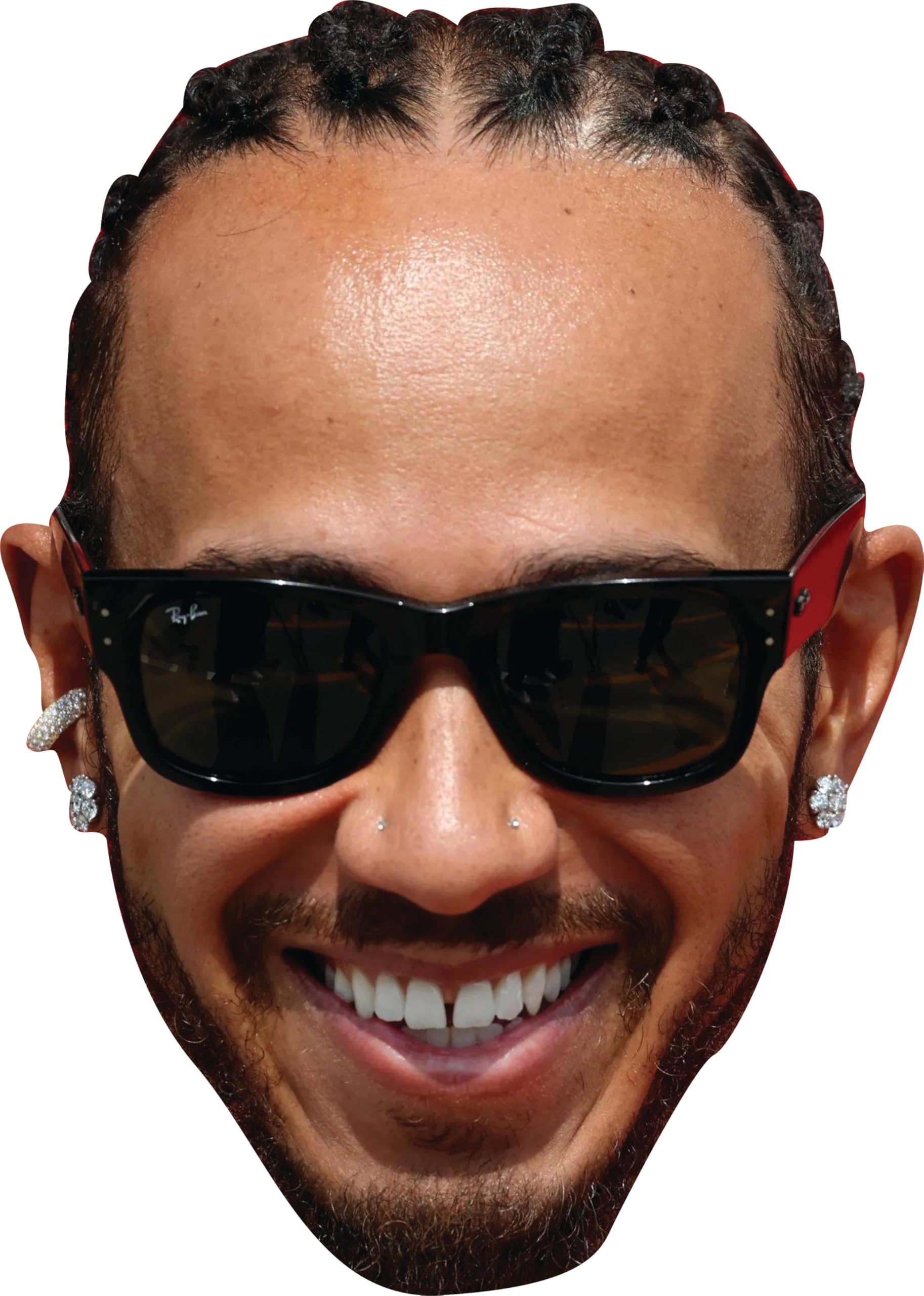 FoxyPrinting Lewis Hamilton Sun Glasses Face Mask – F1 Motorsport Celebrity Face Mask – Formula 1 Racing Driver Funny Mask for Stag Do, Hen Night, Fancy Dress & Costume Parties, Ready to Wear