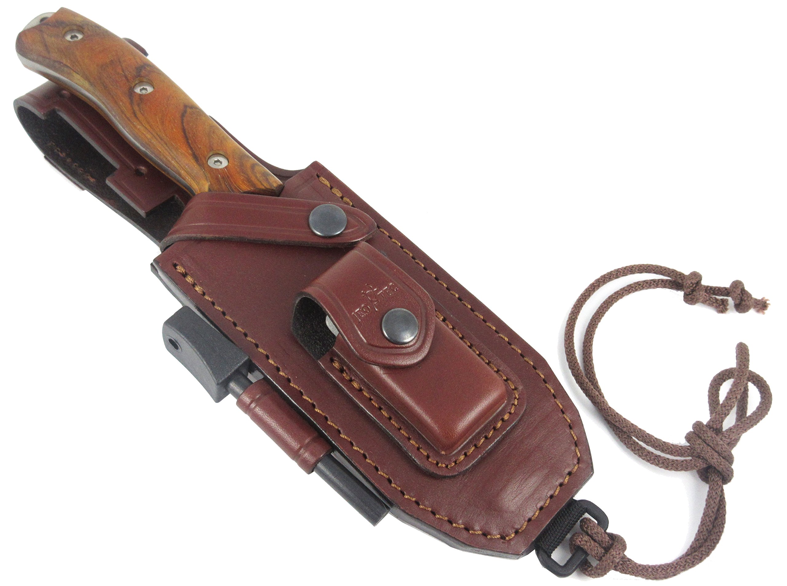 JEO-TEC Nº7 Coltello da Caccia, Outdoor, Bushcraft, Campeggio - Lama in acciaio inox BOHLER N690C - Custodia multi-posizionale - Fatto a mano in Spagna
