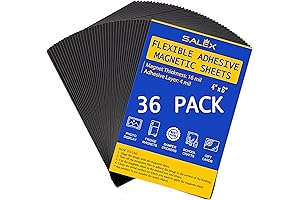 Thick Magnetic Sheet with Adhesive Backing for Crafts, DIY 36 Pack
