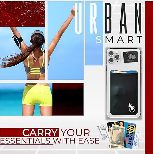 Miniatura 9 de Gecko - Cartera de licra para teléfono celular con adhesivo para tarjetas de crédito y efectivo