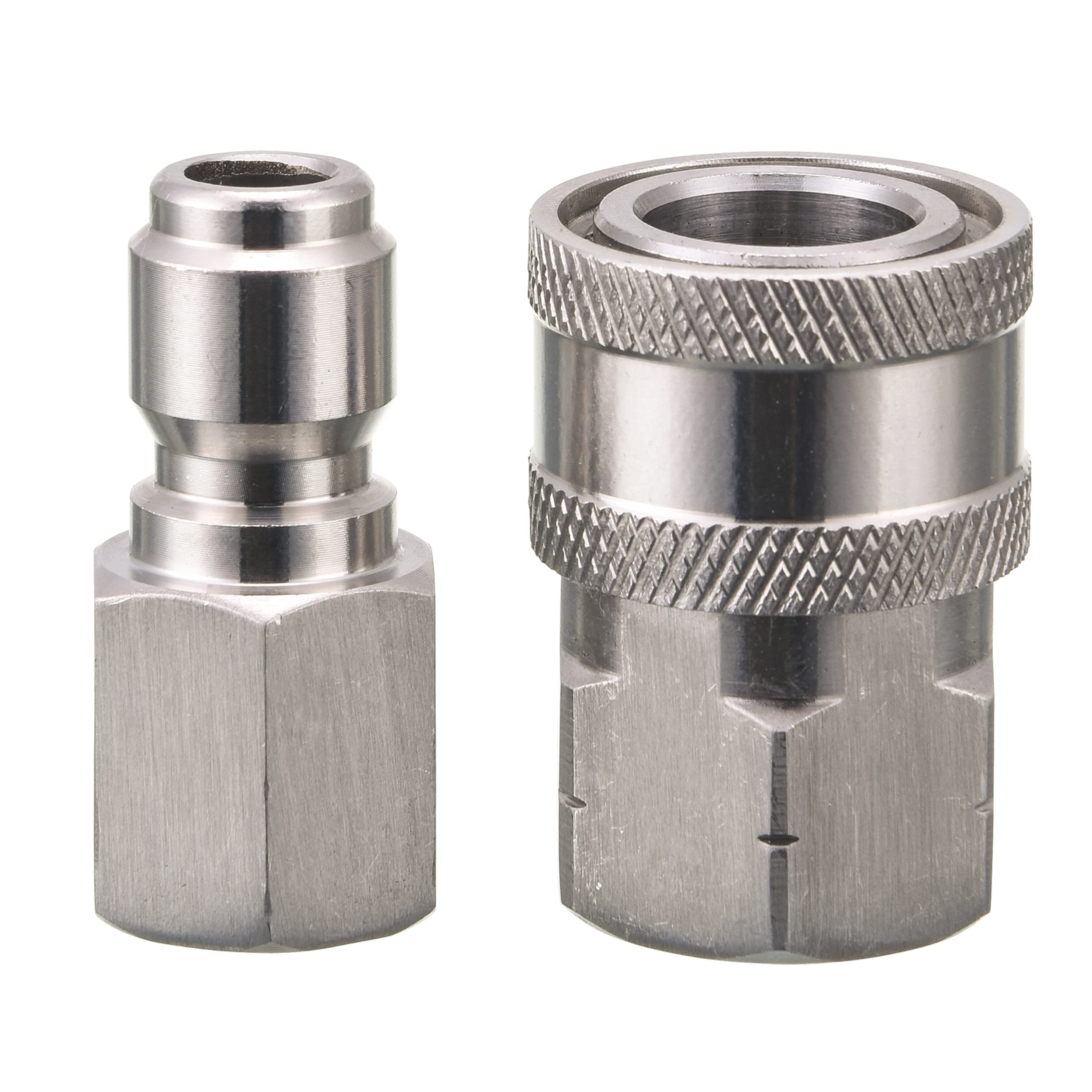 RIDGE WASHERPressure Washer Adapter Set, 3/8 Inch Quick Connect Kit, Stainless Steel Female NPT Fitting, 5000 PSI, 2-Pack