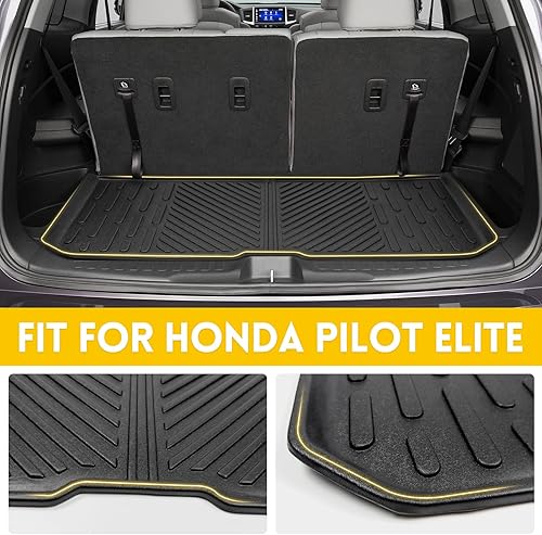 Miniatura 3 de Alfombrilla de carga trasera para Honda Pilot 2016-2024, para todo tipo de clima, tapete de maletero TPE antideslizante para Honda Pilot 2023 2024,
