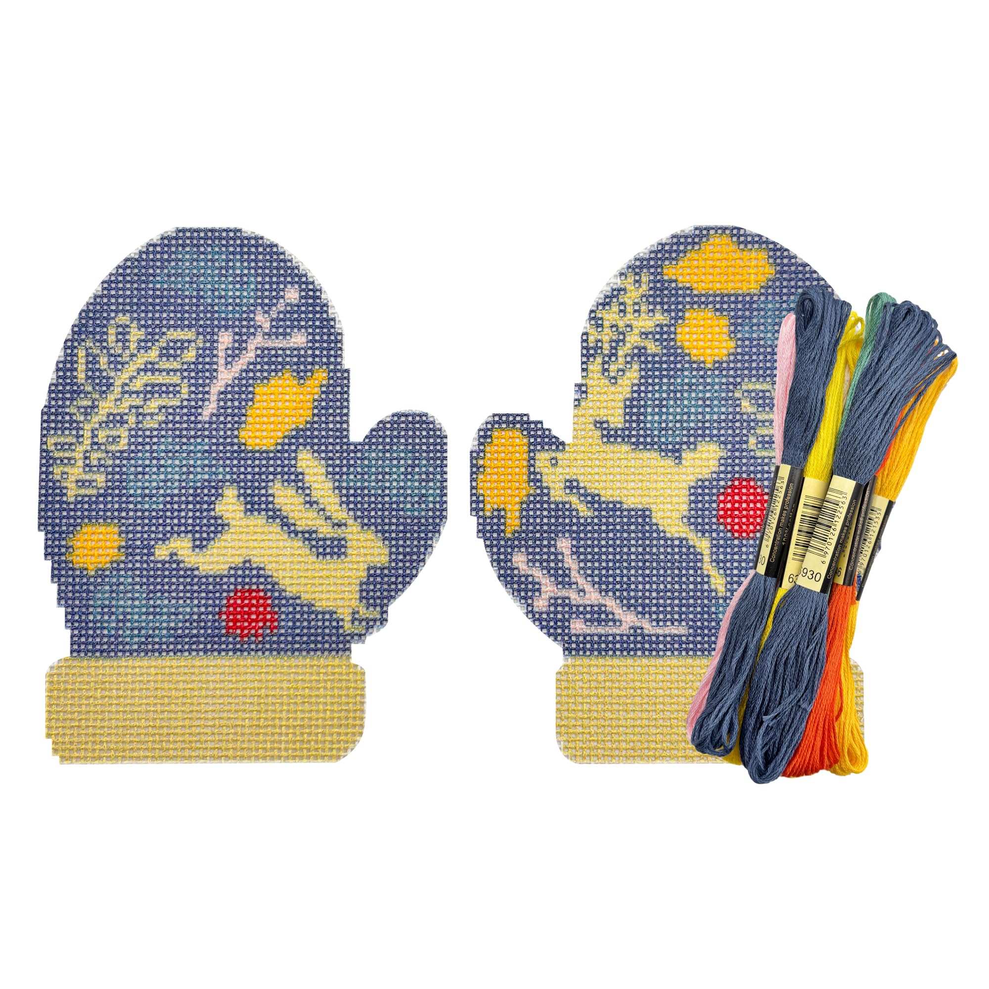 Howie's Needlepoint Kits, 18CT Printed Embroidery Pattern Starter Kits, Stamped Patterns Canvas Kits(Autumn Whimsy,6.5x4.5inch)