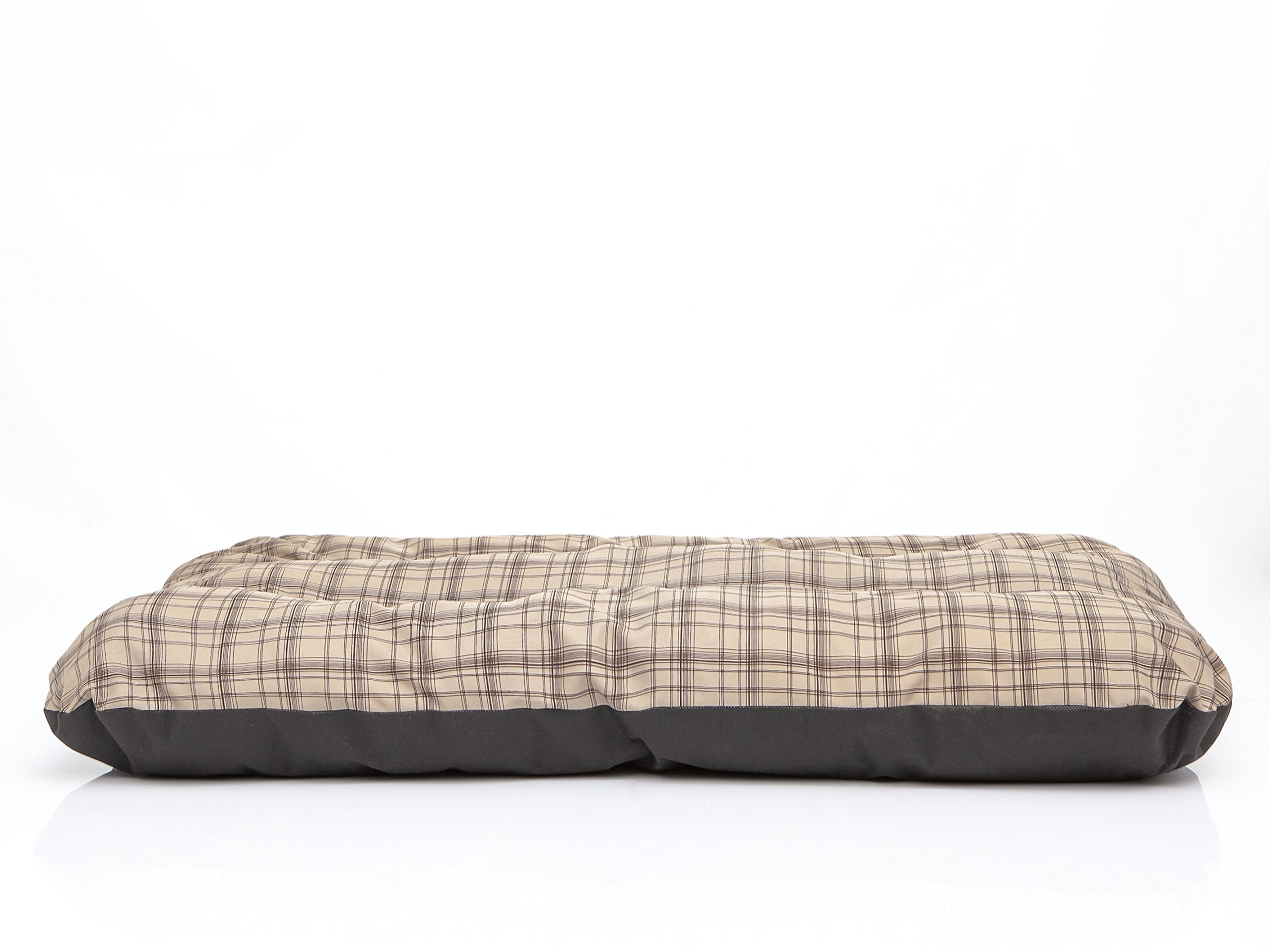 PillowPrim Colchón para perros, sofá para perros, cojín para perros, colchón para perros, cama para mascotas, cama suave, cama para mascotas, cojín R2-100 x 70 cm, a cuadros, beige