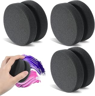 Paint Sponge Applicator, 3 Pieces Black Car Art Sponges Double-Side Round Detail Painting Sponge for Art Painting, Car Waxing, Kitchen Cleaning